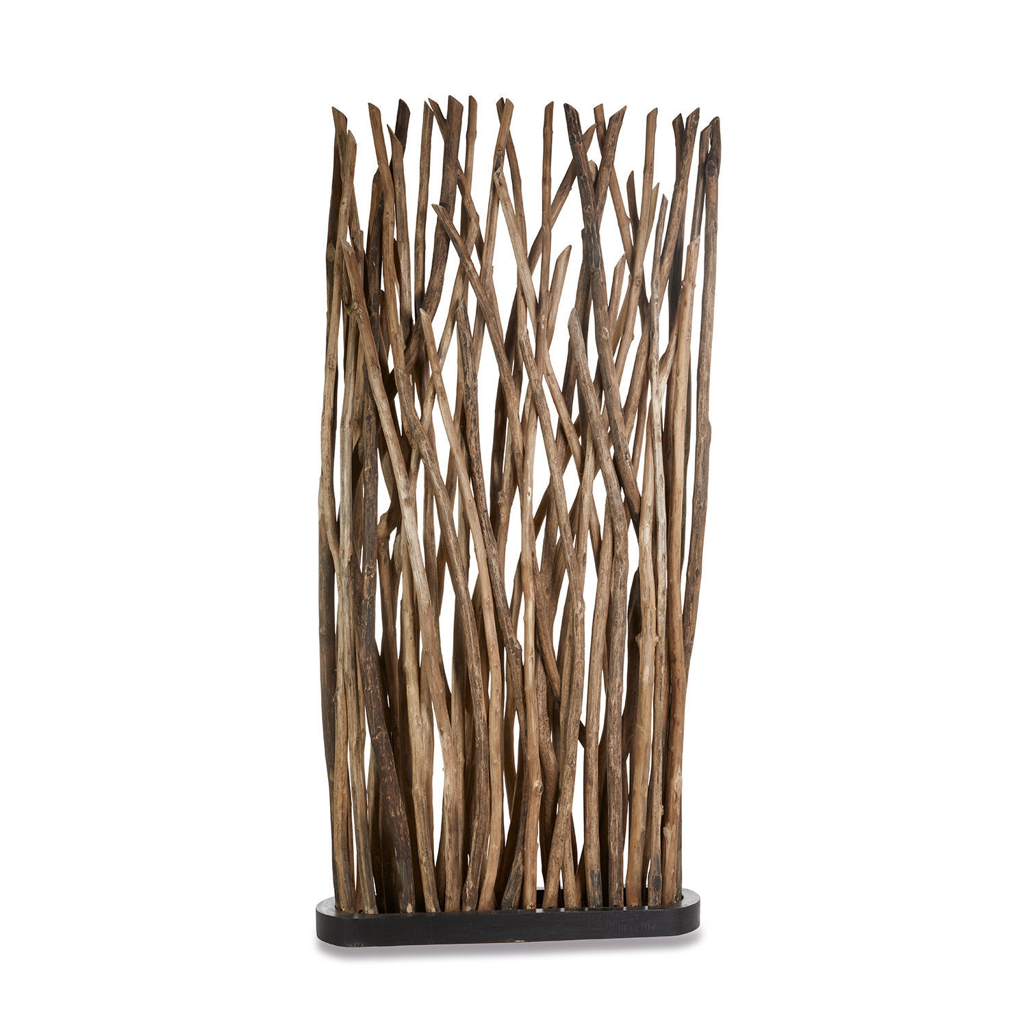 Paravento Woody Paravento decorativo in legno naturale marrone per interni e giardini, stile rustico