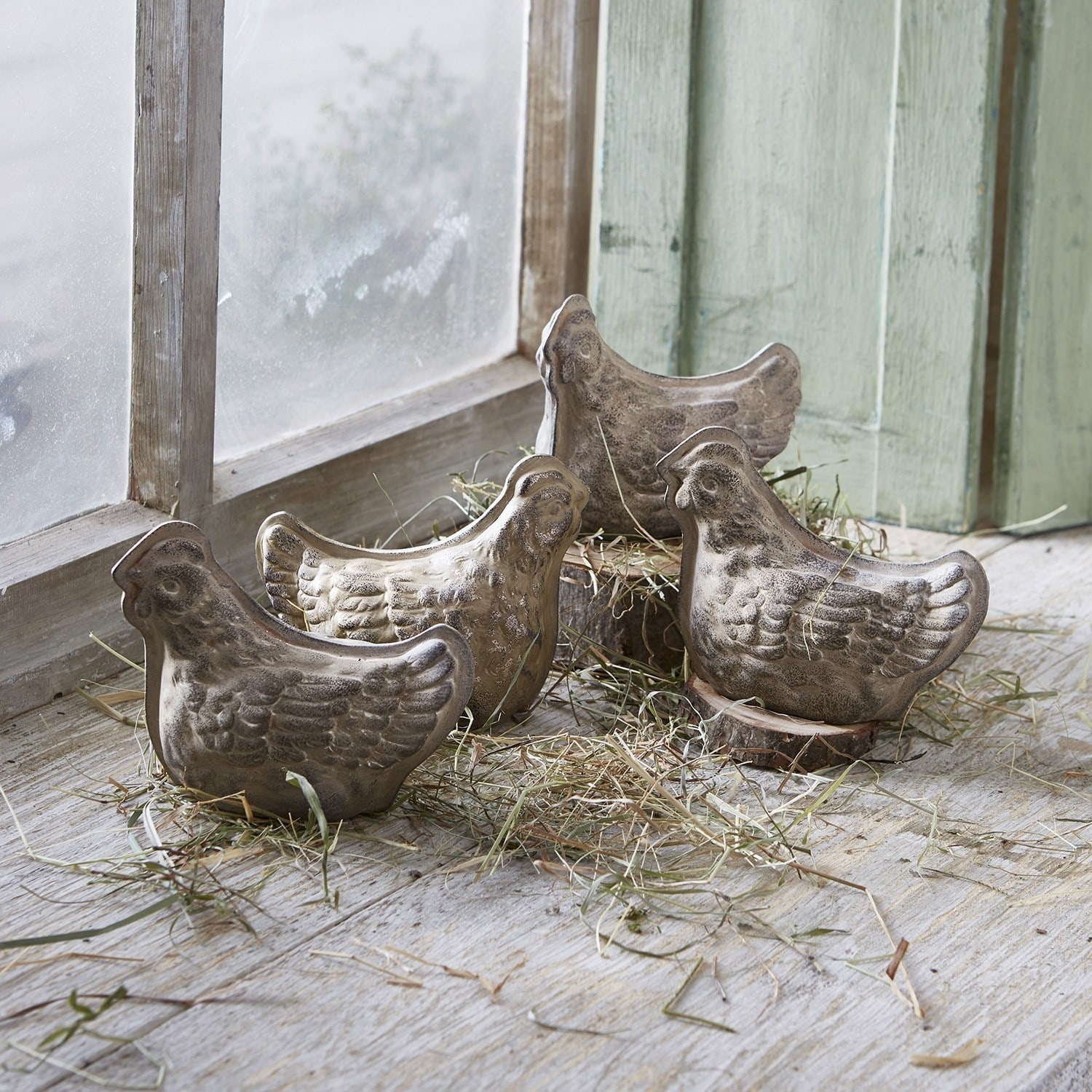 Set di 4 galline decorative Henrietta