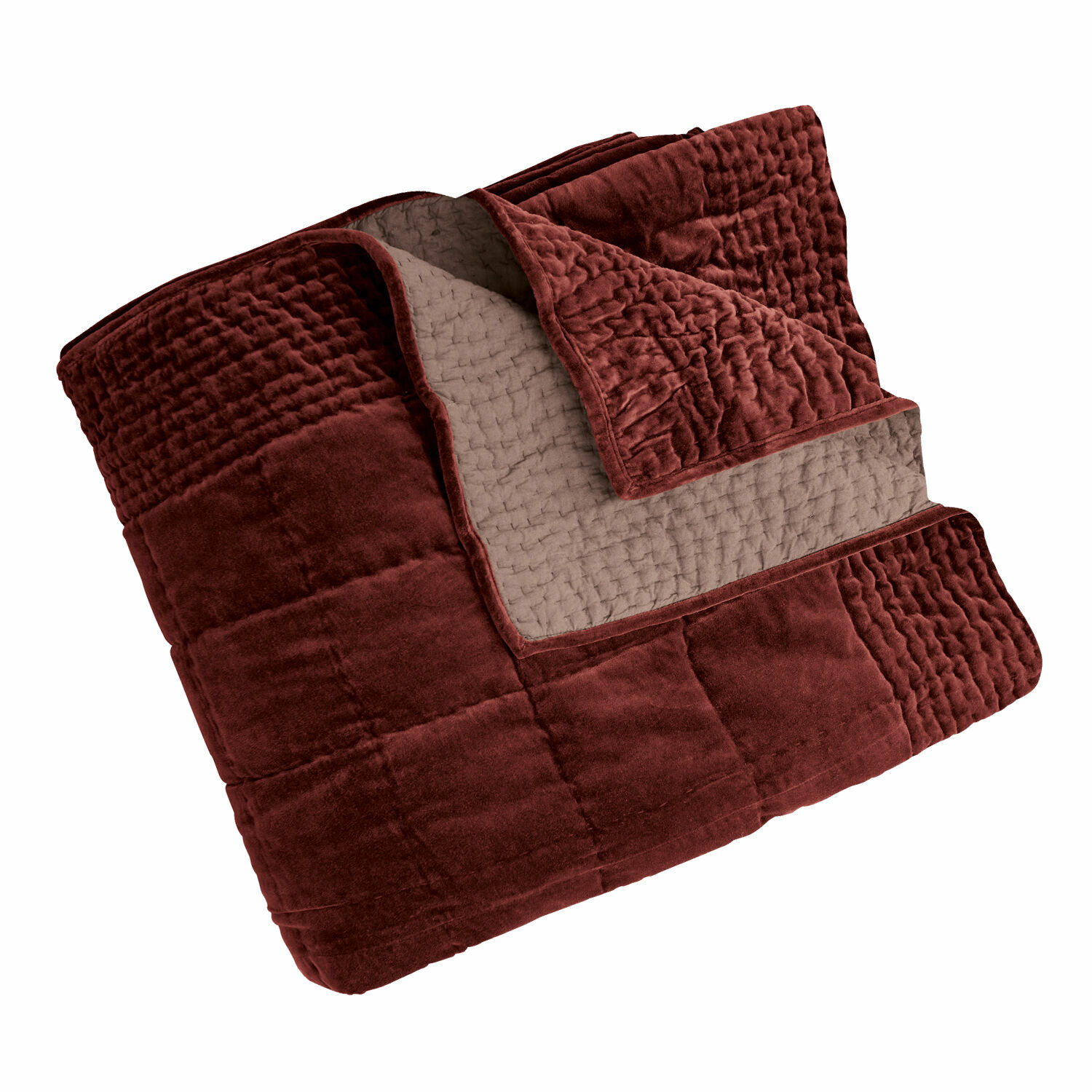 rosso Coperta trapuntata rossa Arasta in materiale morbido, ideale per decorare e riscaldare gli ambienti