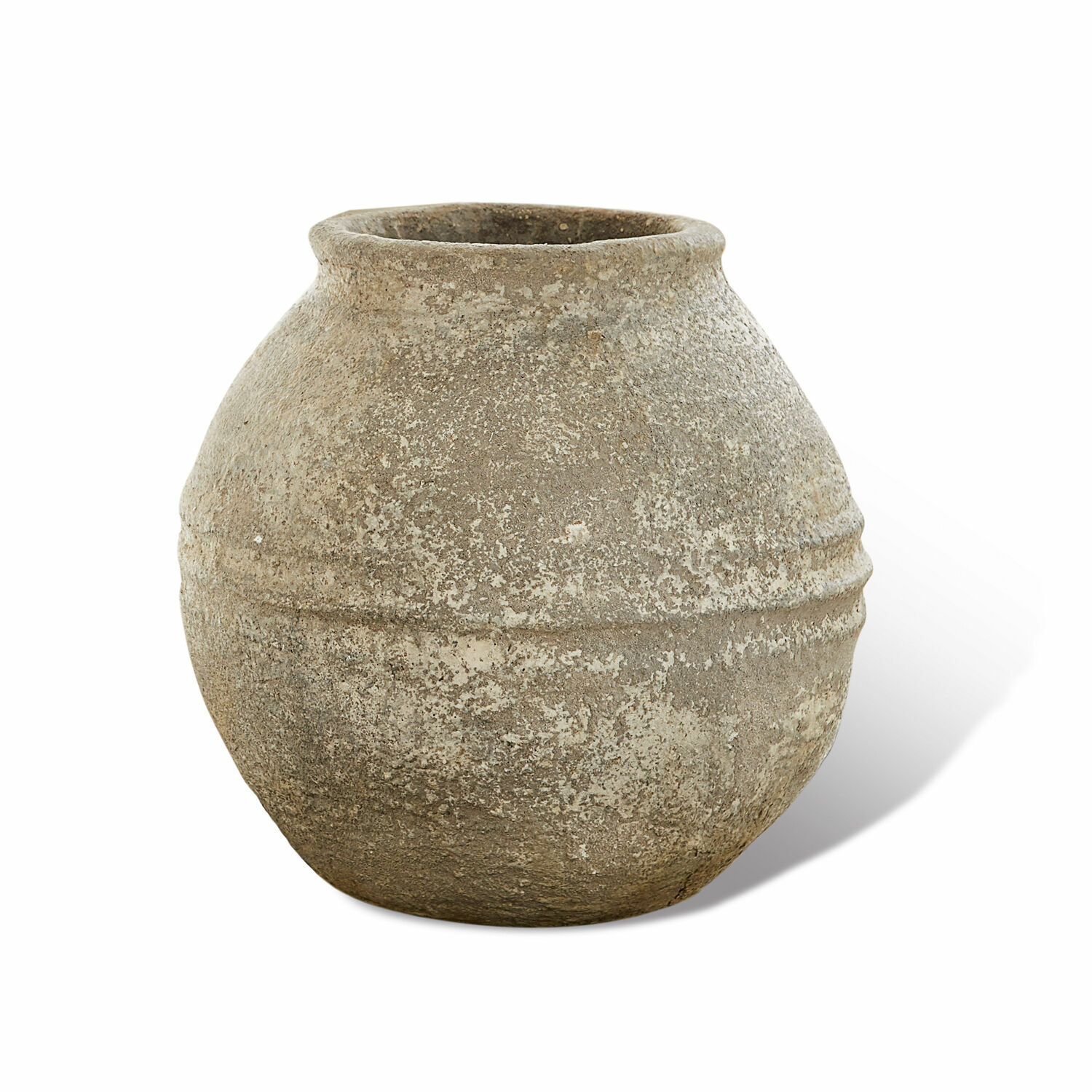 Vaso decorativo Singnesse Vaso rotondo in ceramica grigia grezza dallo stile rustico per decorazione d'interni