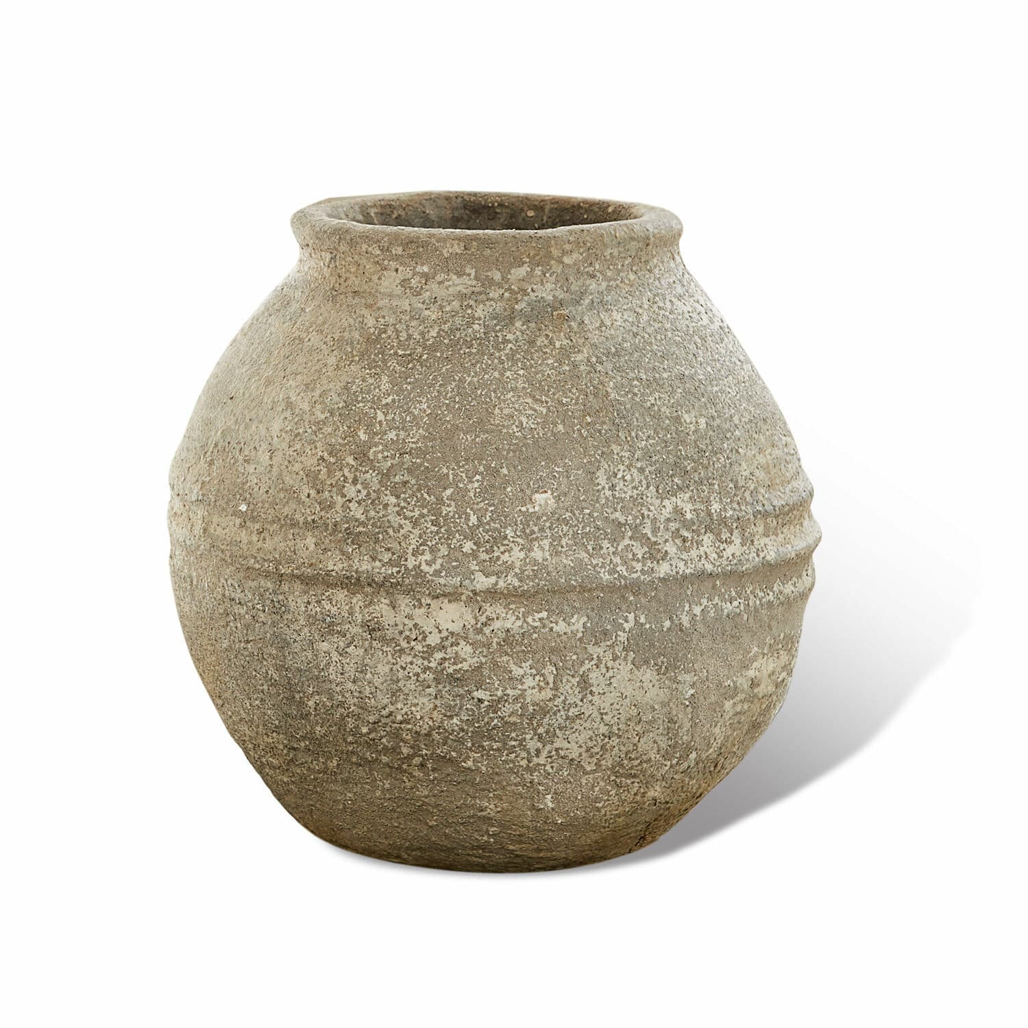 Vaso decorativo Singnesse Vaso rotondo in ceramica grigia grezza dallo stile rustico per decorazione d'interni