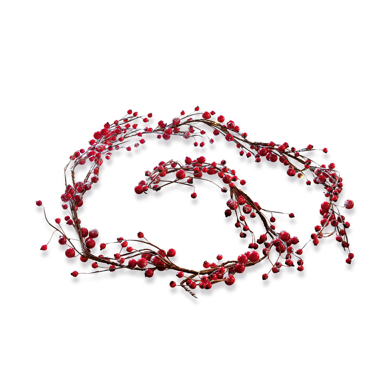 Ghirlanda Rimont Corona decorativa con bacche rosse artificiali su rami per decorazioni festive