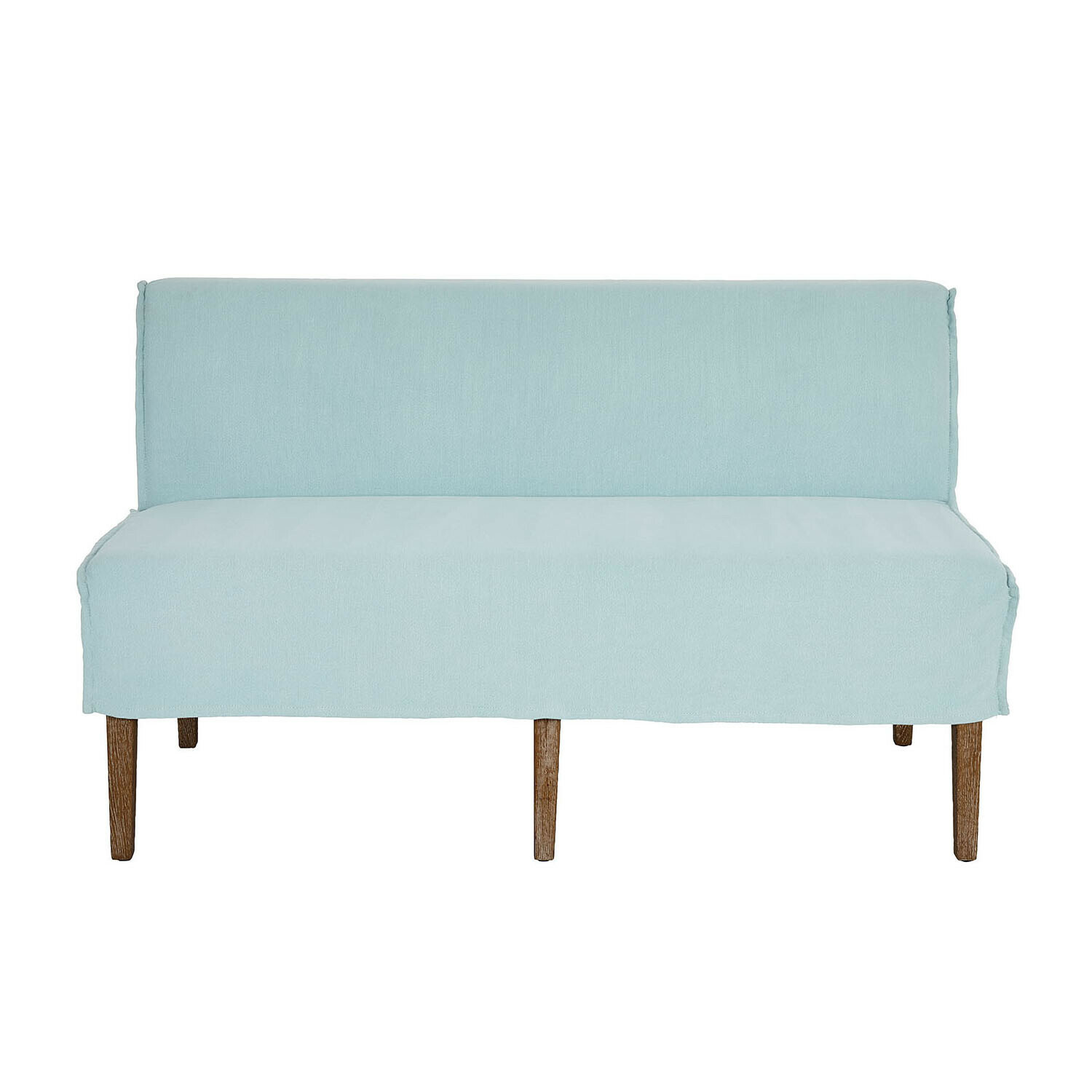 azzurro Divano da cucina Vinterfjord azzurro chiaro in tessuto con gambe in legno, mobile comodo per sala da pranzo