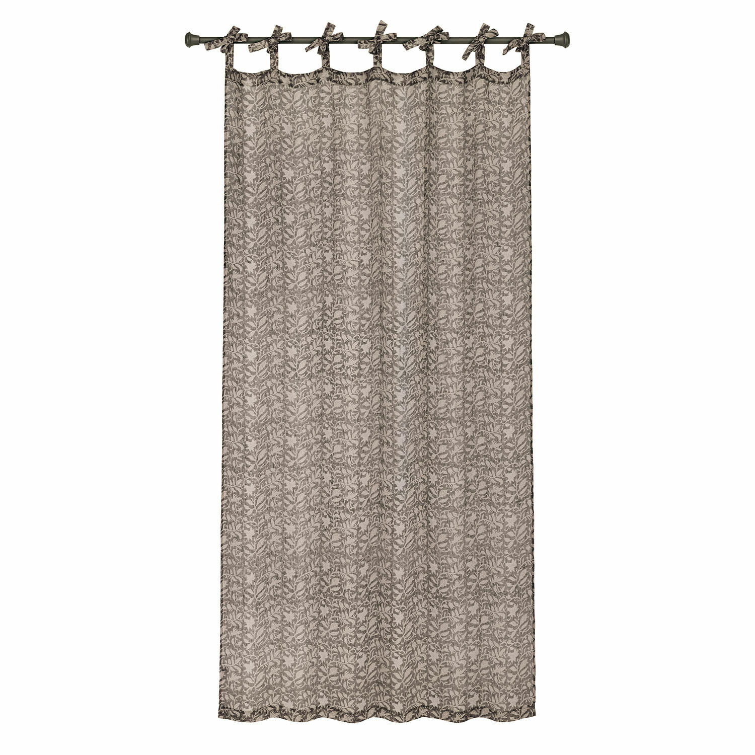 Tenda Ziradayn Tenda decorativa in cotone beige con motivo foglie marroni, elegante copertura per finestre