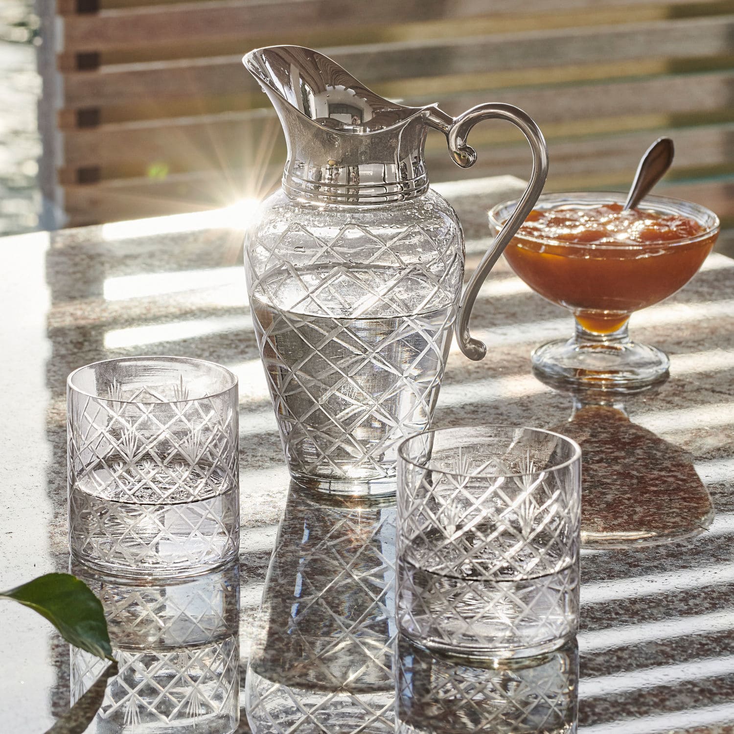 Caraffa con bicchieri Roseline