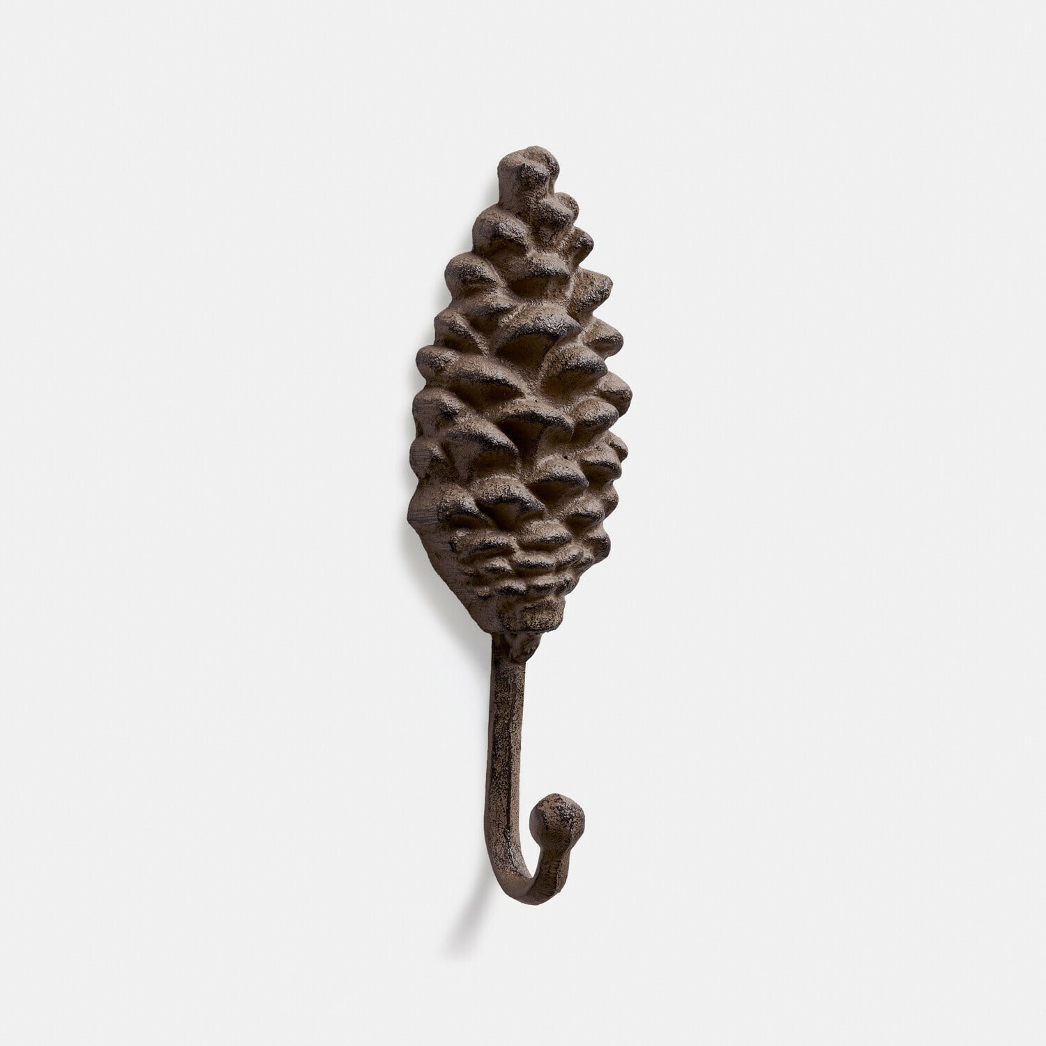 Gancio con pigna Dweyn Gancio da parete in metallo marrone a forma di pigna per decorazione e organizzazione