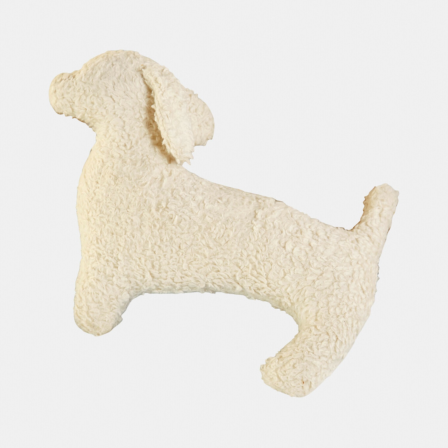 Cuscino morbido color crema a forma di cane in tessuto peluche, decorazione per cameretta