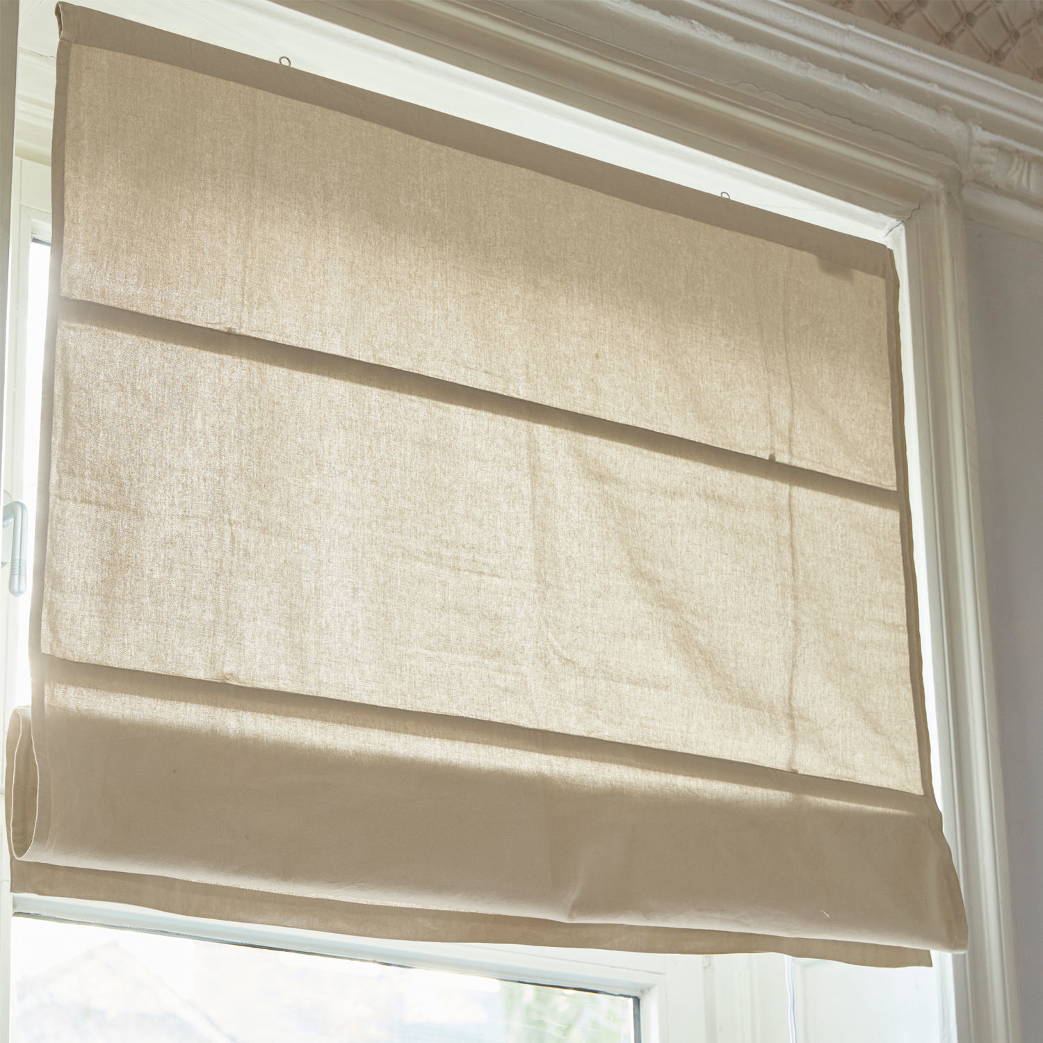 Tenda a pacchetto Fides Tenda a rullo beige in tessuto naturale, decorazione finestra elegante per interni moderni