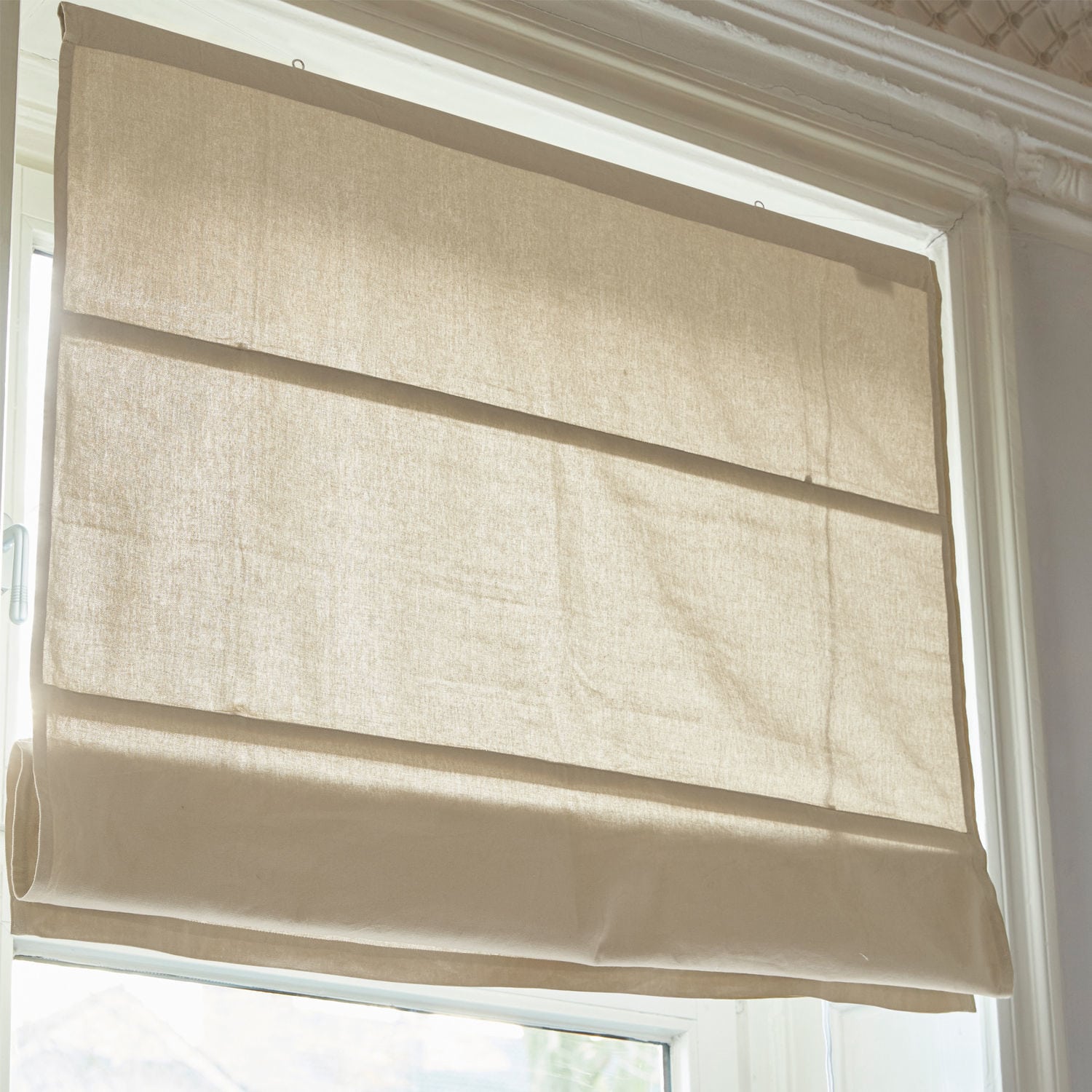Tenda a pacchetto Fides Tenda a rullo beige in tessuto naturale, decorazione finestra elegante per interni moderni