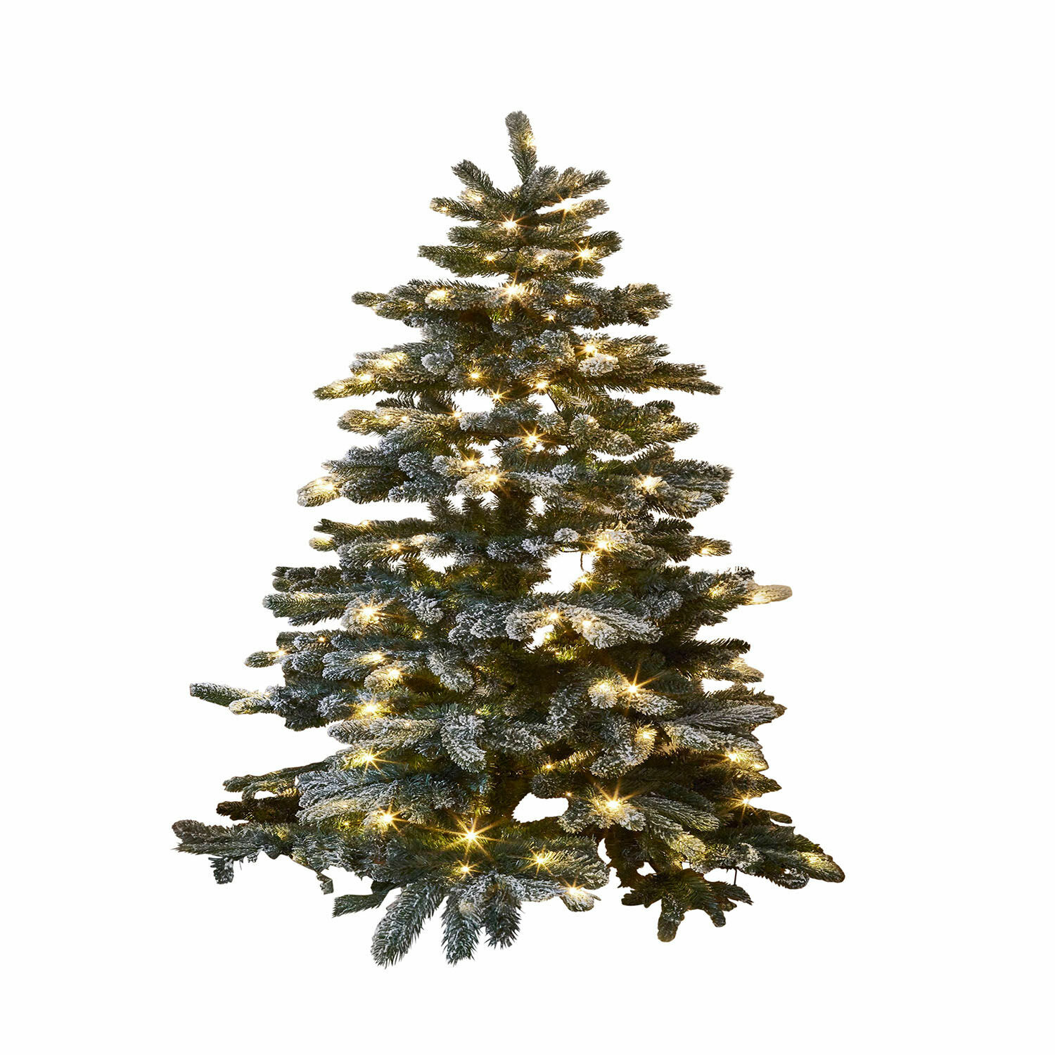 Albero di Natale Mannier Albero di Natale artificiale con rami innevati e luci LED calde per decorazioni festive