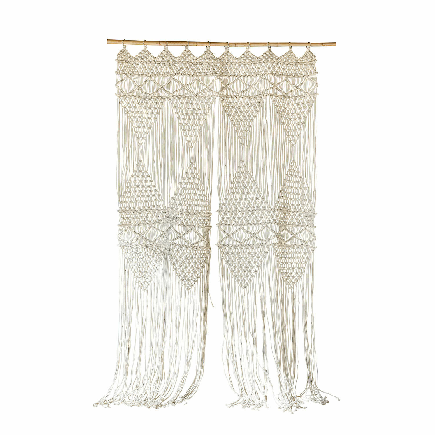 Tenda Kivelli Tenda decorativa in macramè di cotone colore naturale con frange per interni boho