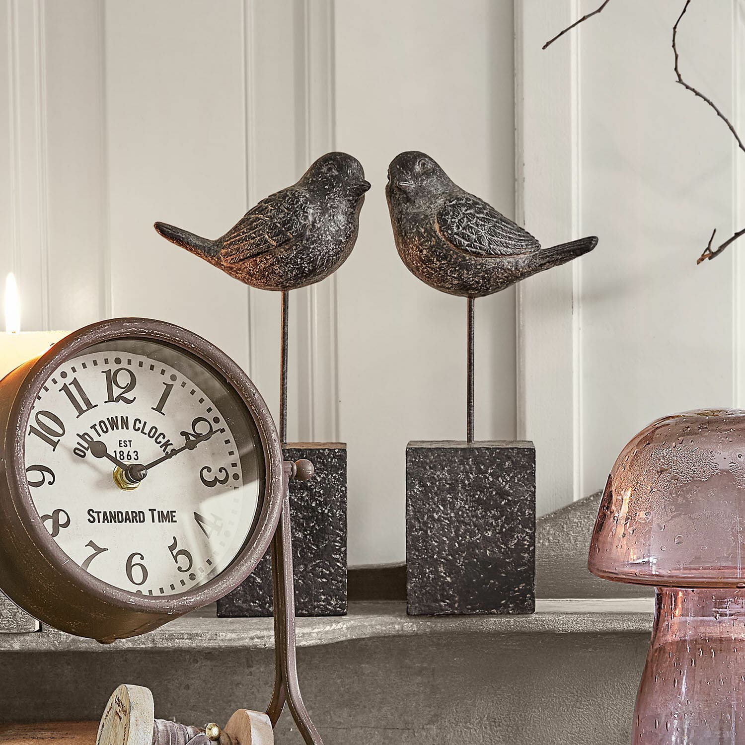 Coppia di uccellini decorativi Juxivel