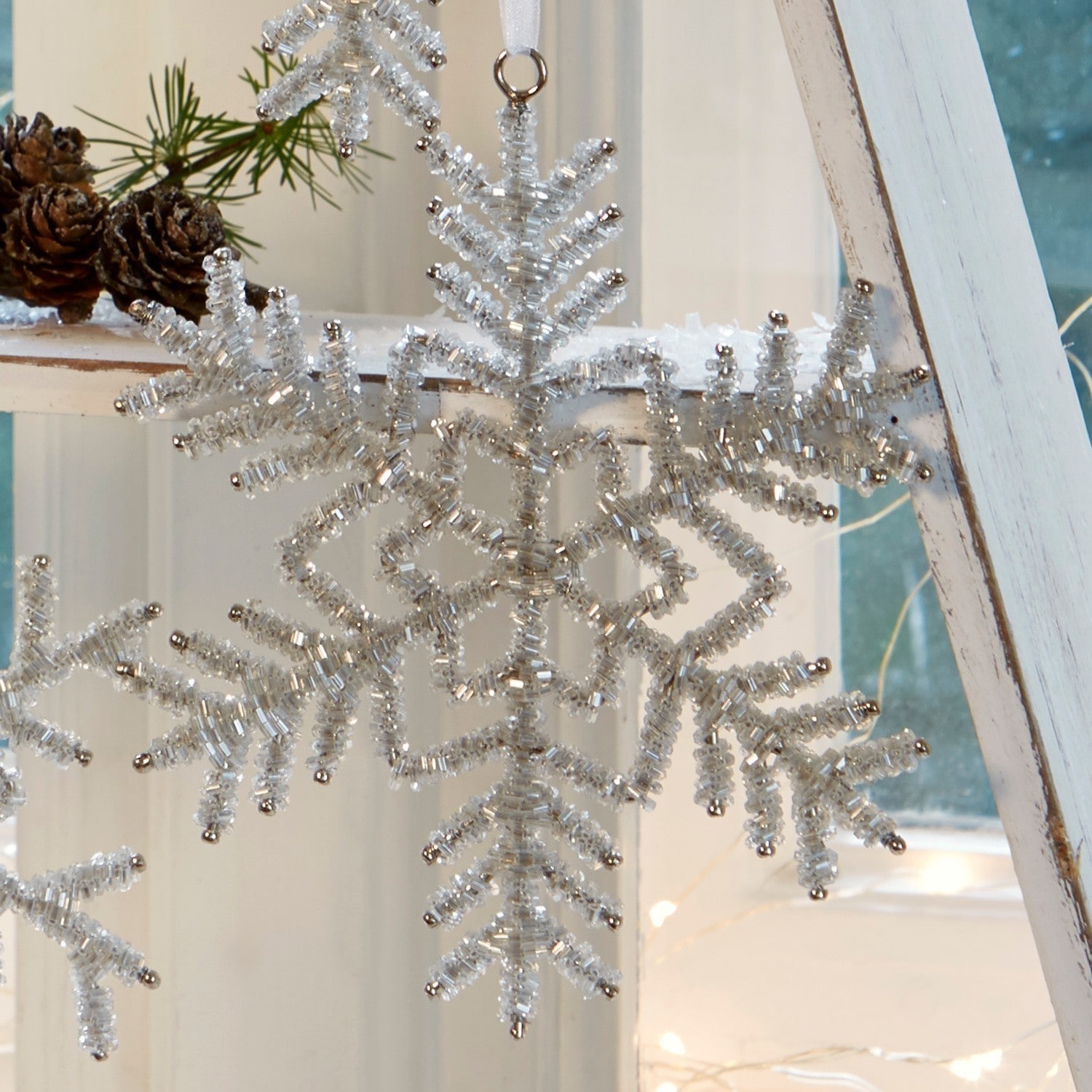 Set di 5 decorazioni natalizie Snowflake