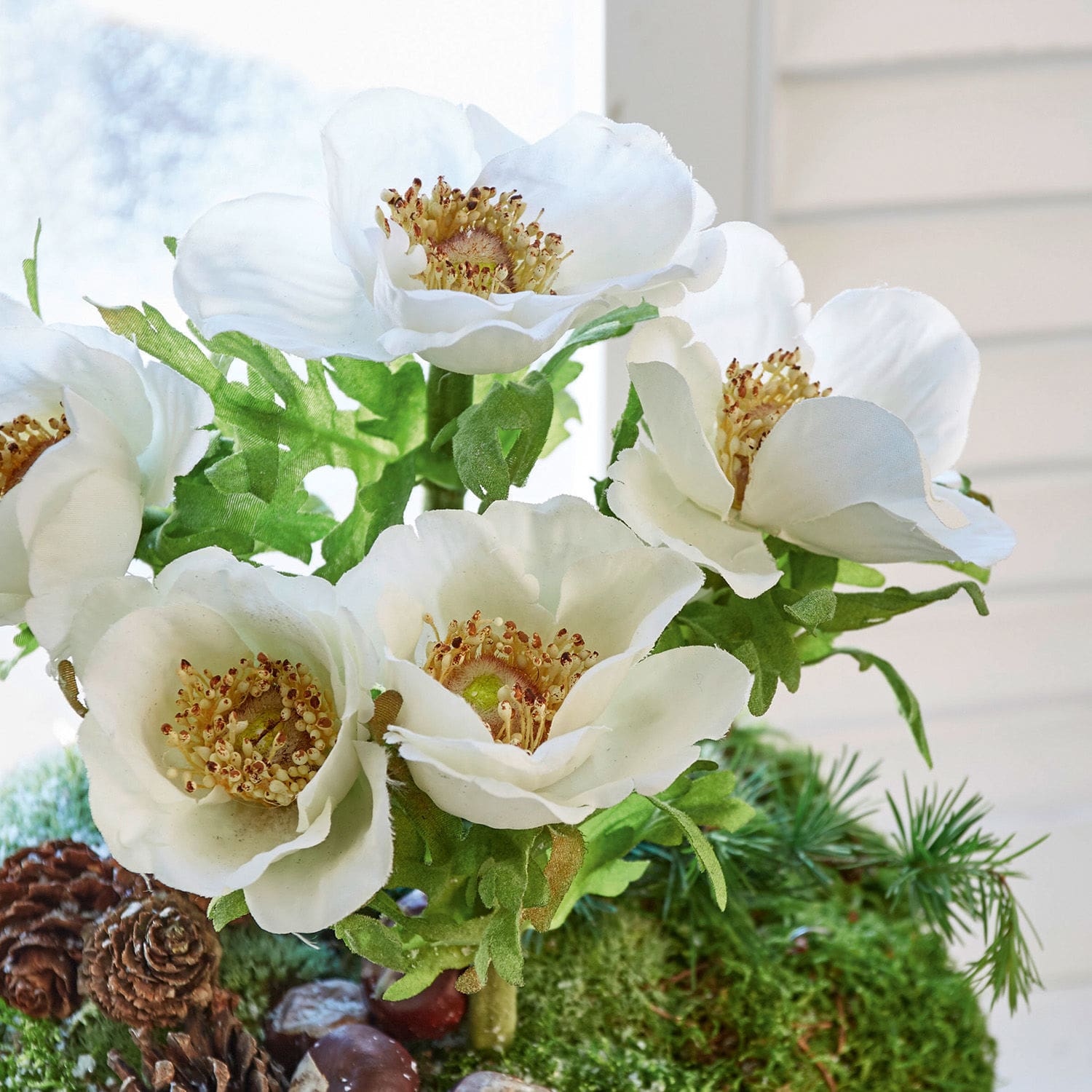 Set di 5 rose di Natale decorative Grain