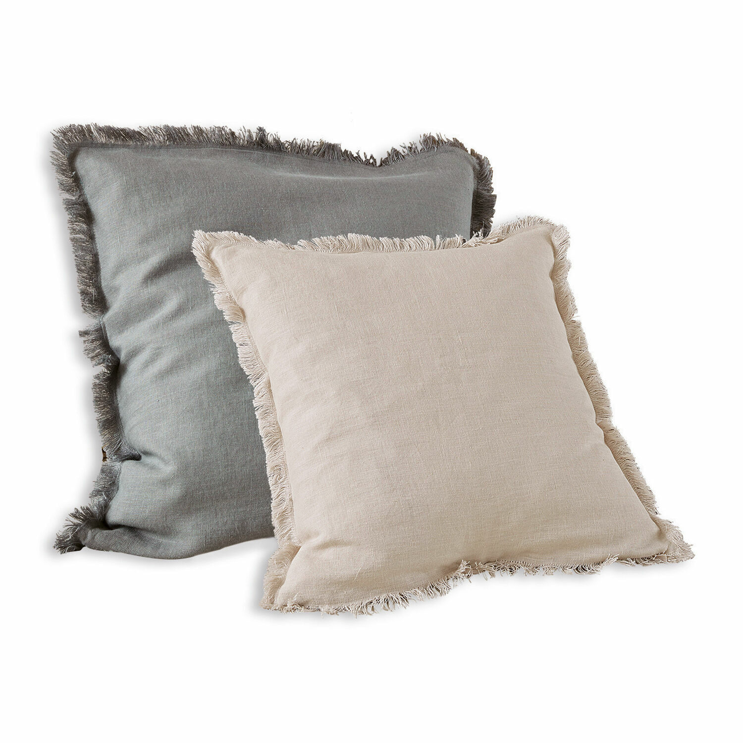 grigio/beige Set di 2 federe Quebo in lino grigio e beige per decorazioni d'interni eleganti