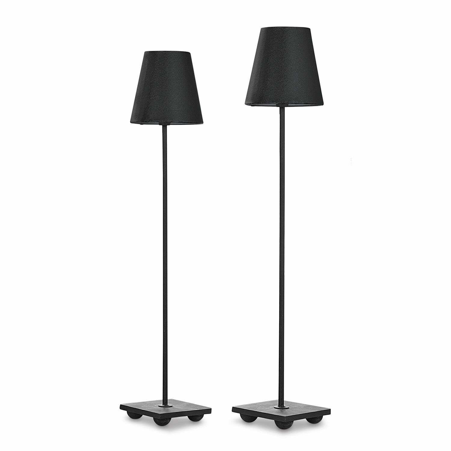 nero Set di due lampade da tavolo nere Filia in metallo con paralume, illuminazione moderna per interni
