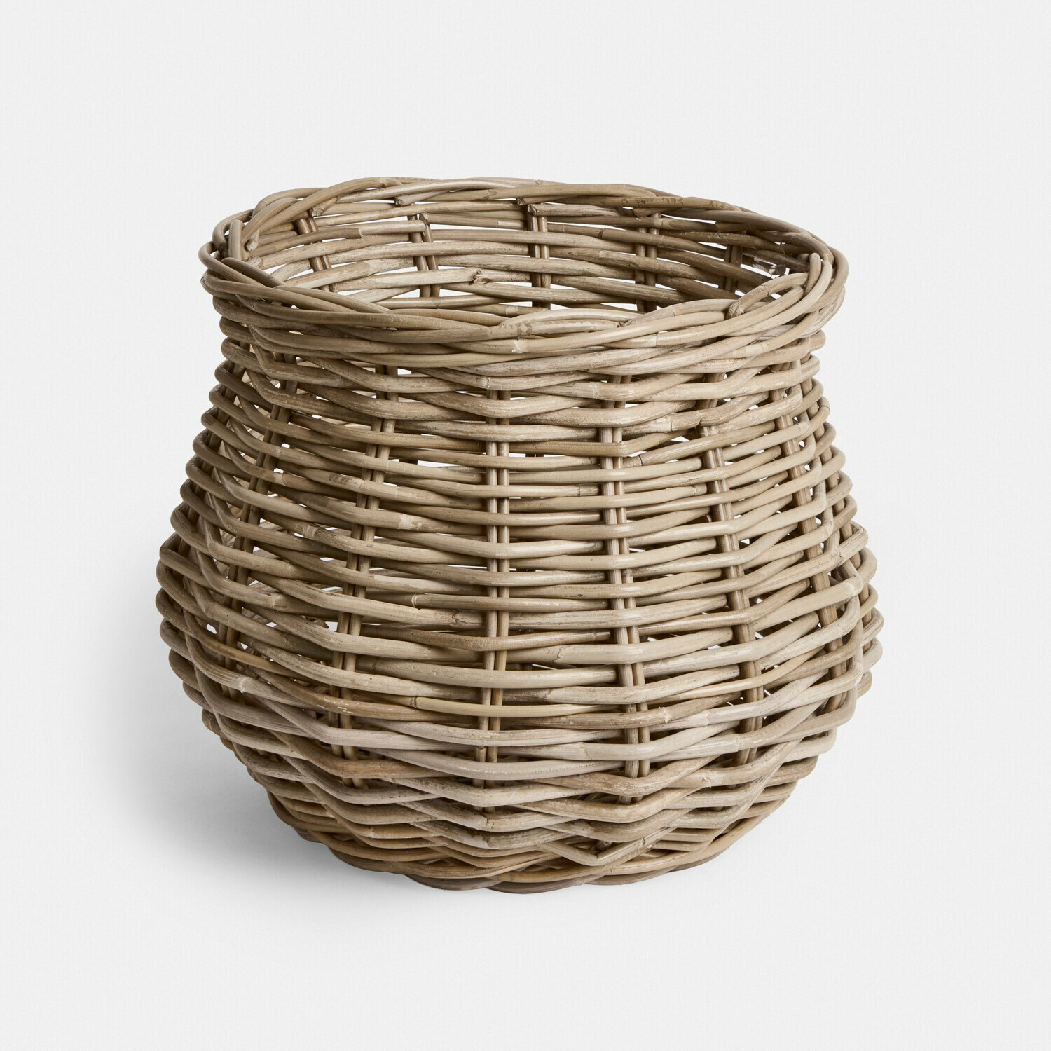 Cestino Elvendia Cesto rotondo in vimini beige naturale, perfetto per conservare oggetti e decorare la casa