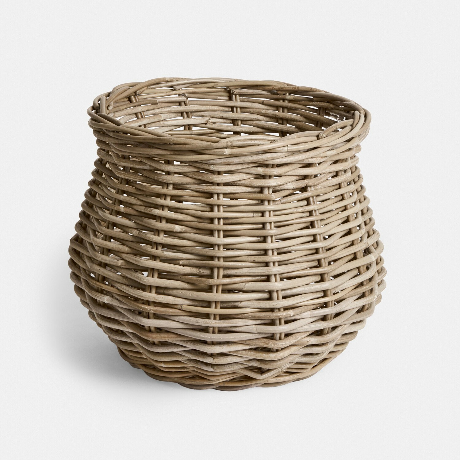 Cestino Elvendia Cesto rotondo in vimini beige naturale, perfetto per conservare oggetti e decorare la casa