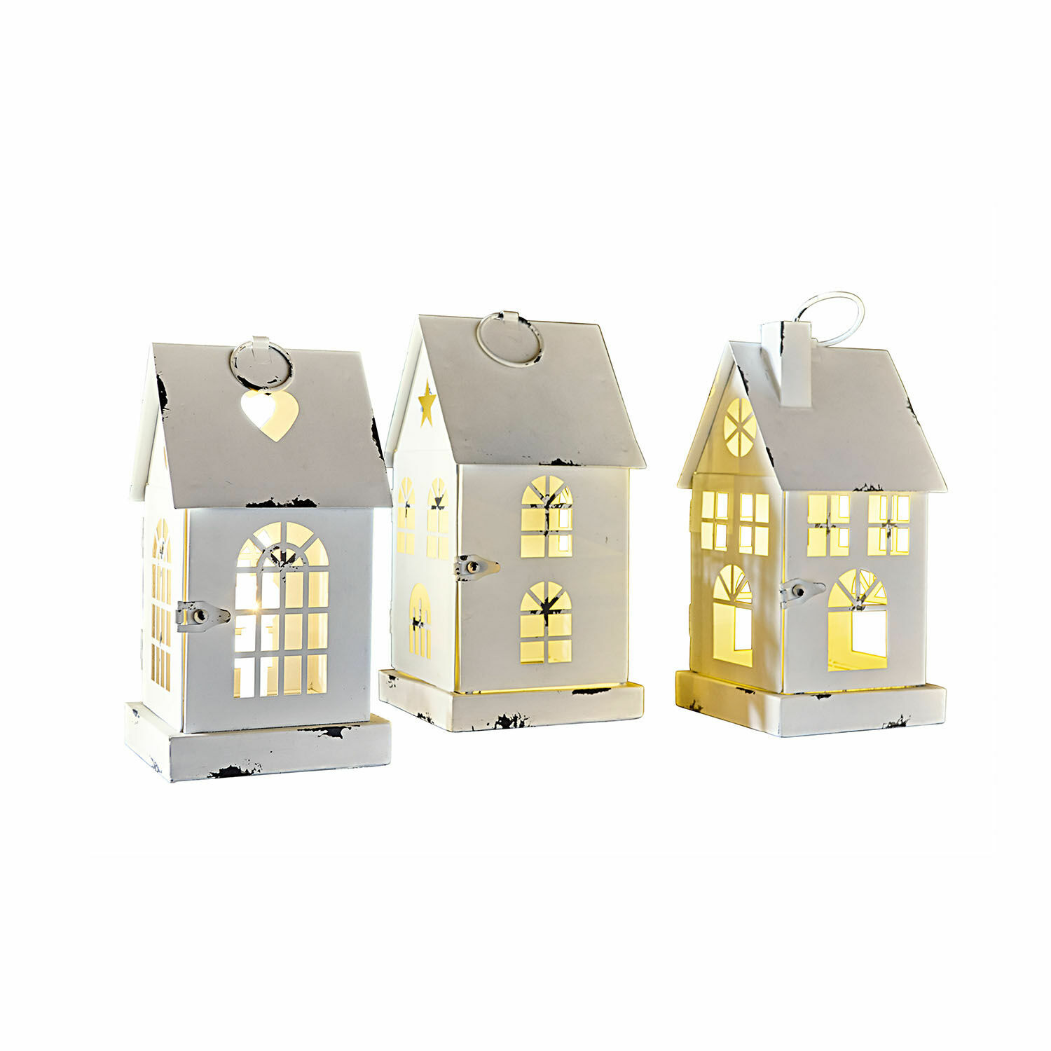 Set di 3 lanterne a LED Village