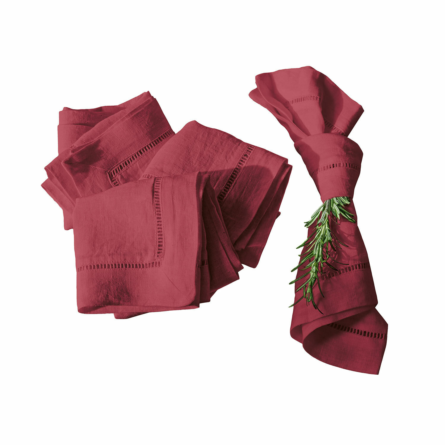 rosso Set di 4 tovaglioli in lino rosso Covent Garden, tessuto elegante e resistente per decorazione tavola
