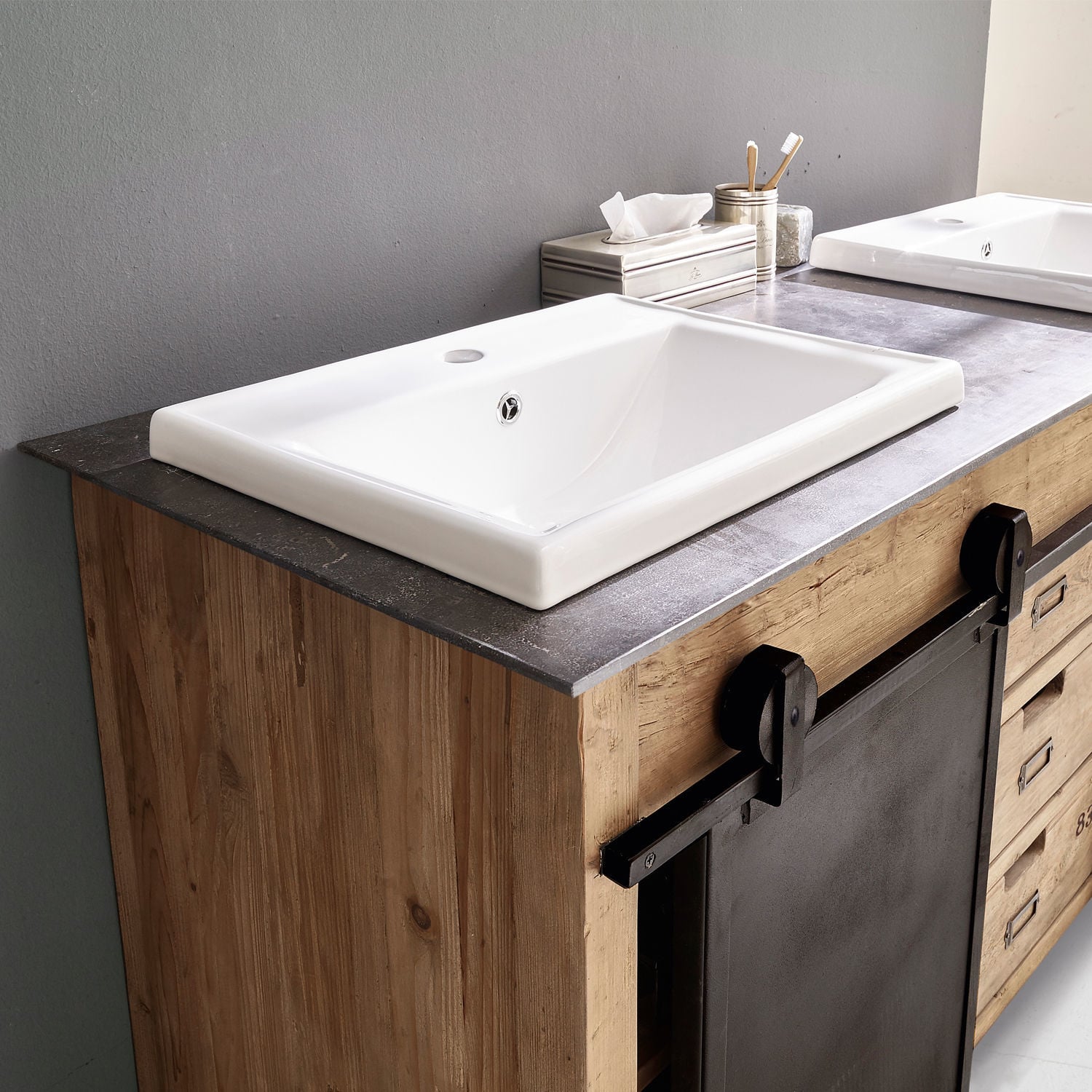 Mobile con doppio lavabo Aulon