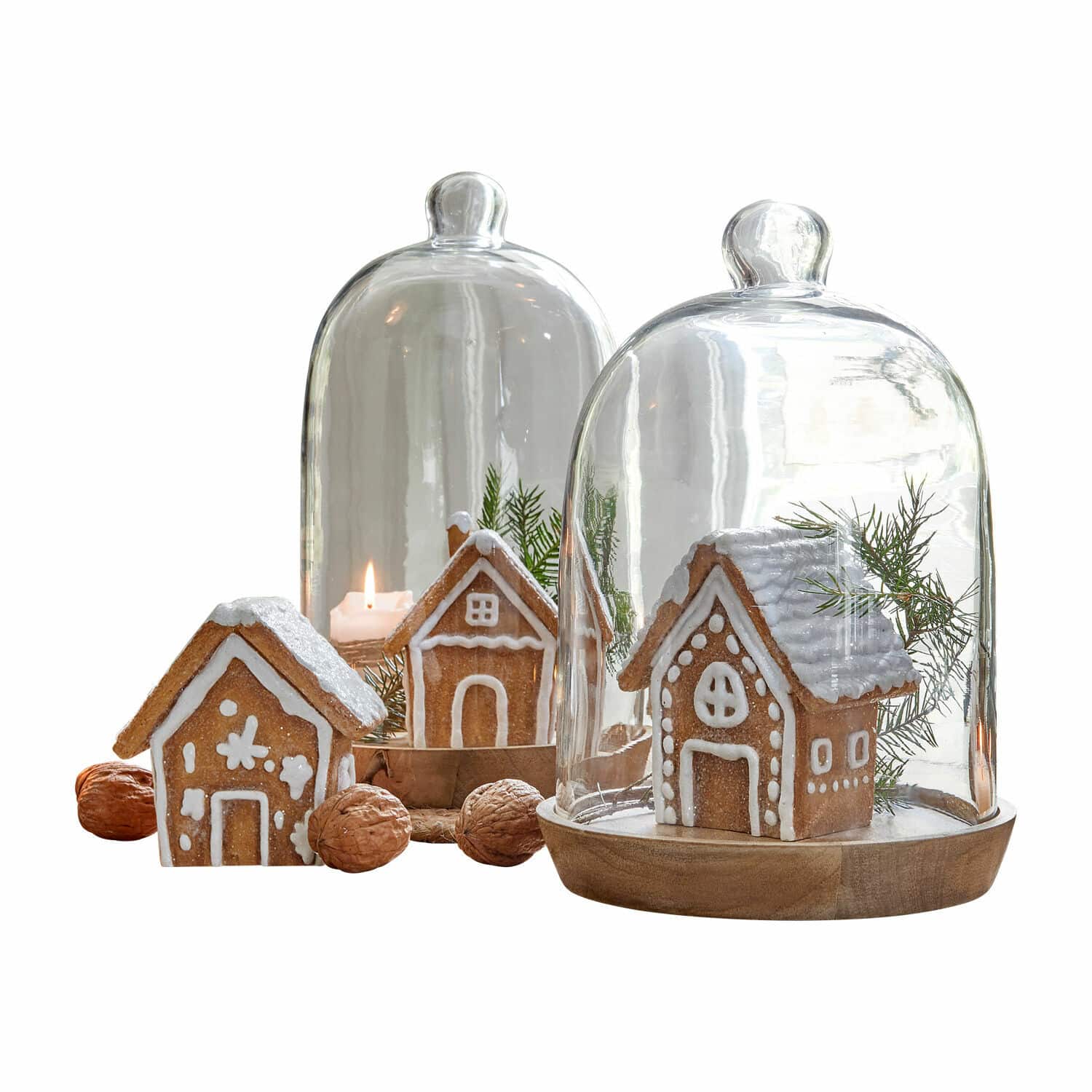 Set di 3 casette decorative effetto panpepato Bichette