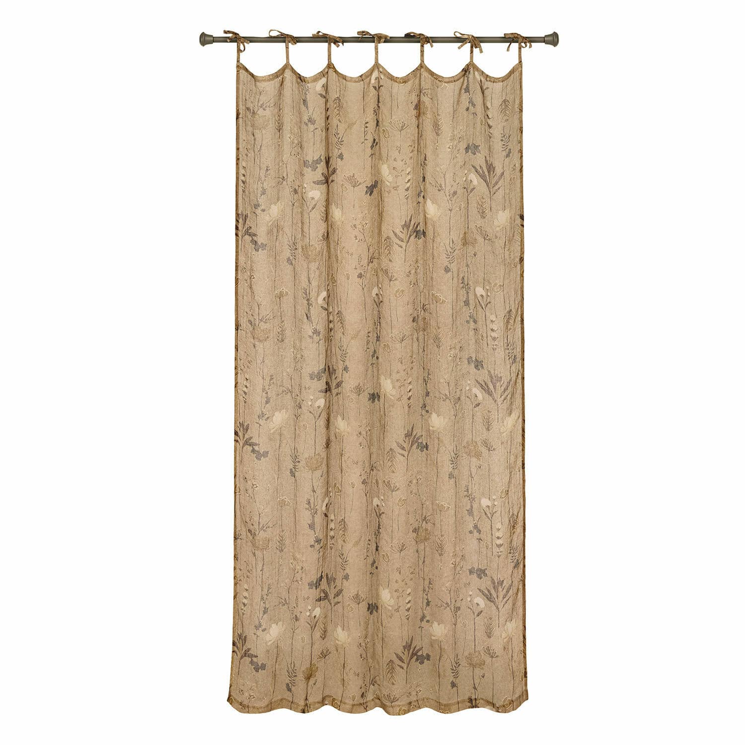 Tenda Norivelle Tenda beige con delicato motivo floreale in tessuto leggero per decorare finestre
