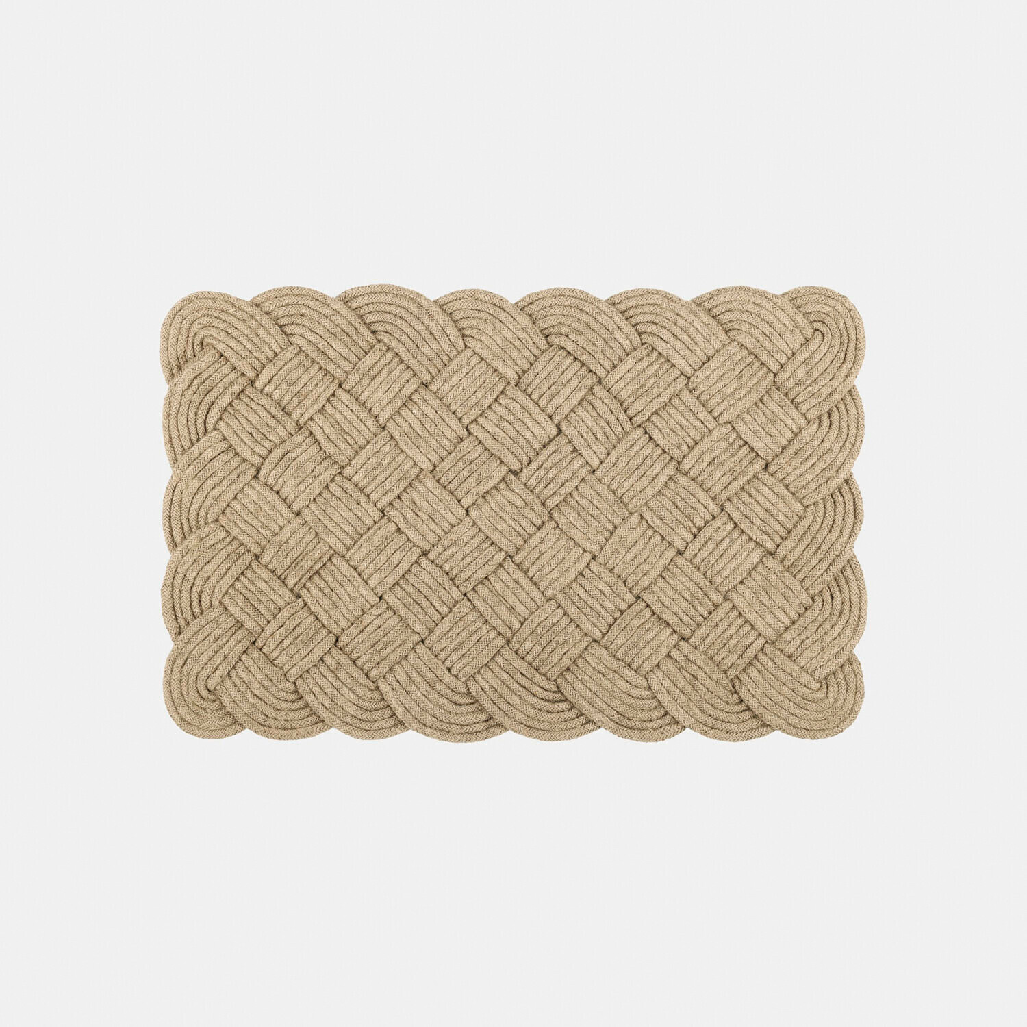 Stuoino Harman Tappeto intrecciato in corda naturale beige e marrone, decorazione per pavimenti