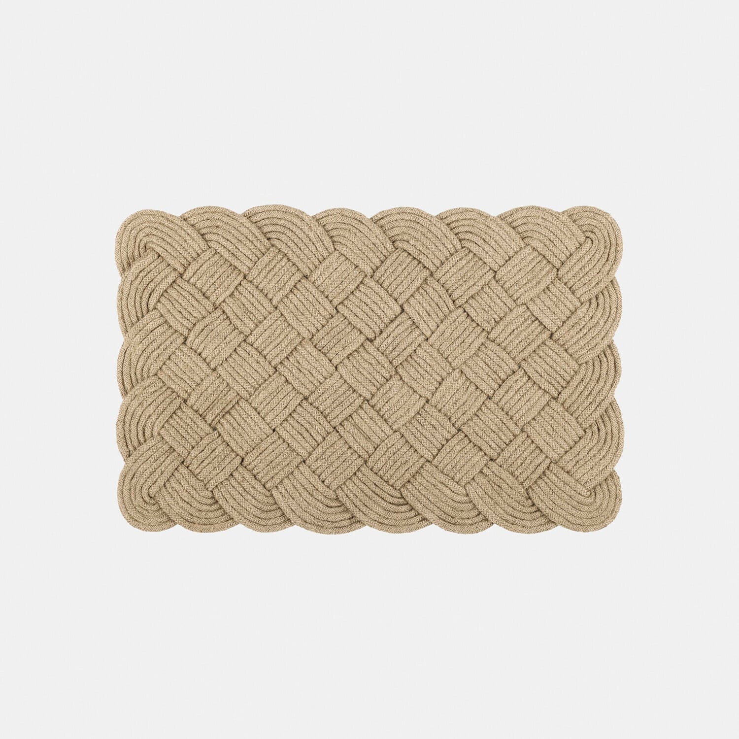 Stuoino Harman Tappeto intrecciato in corda naturale beige e marrone, decorazione per pavimenti