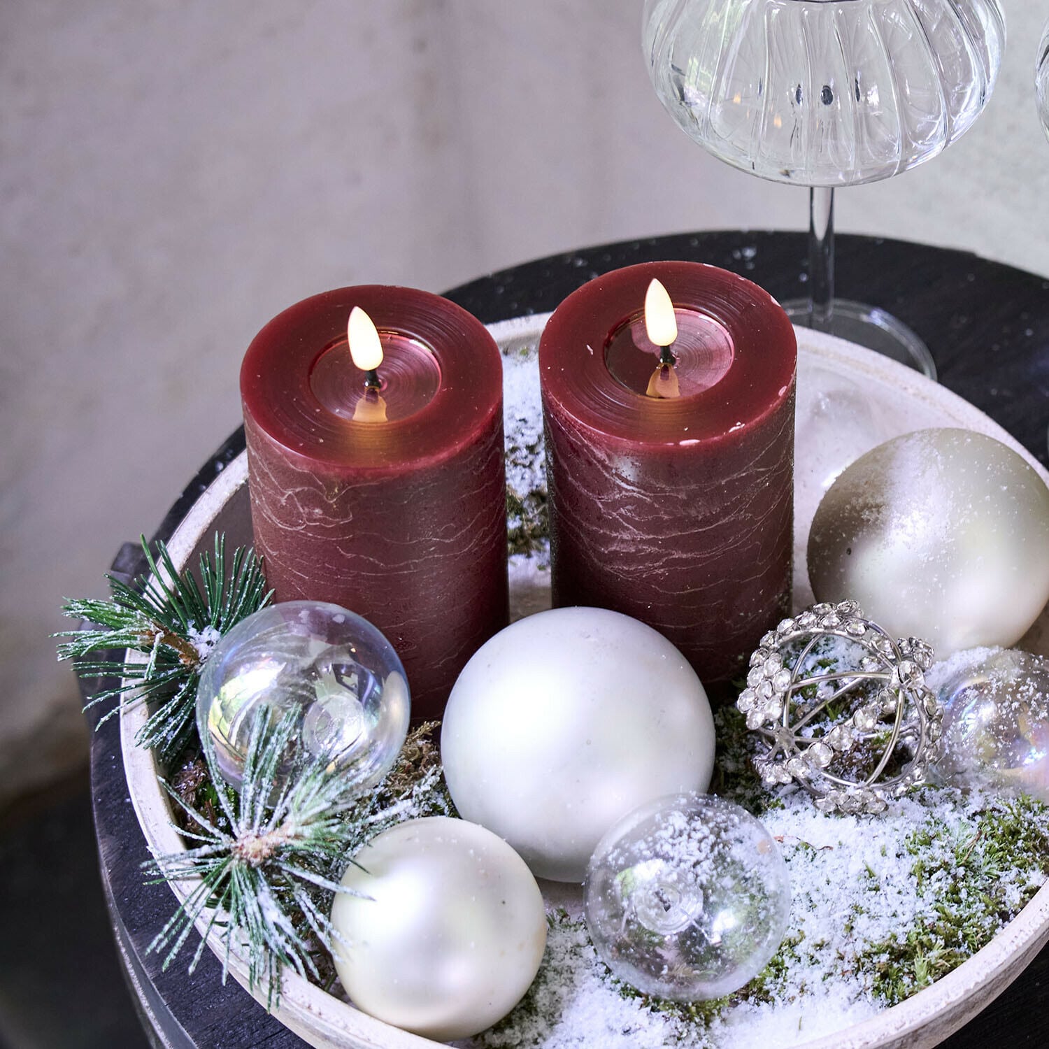 Set di 4 candele cilindriche a LED Rimfalla