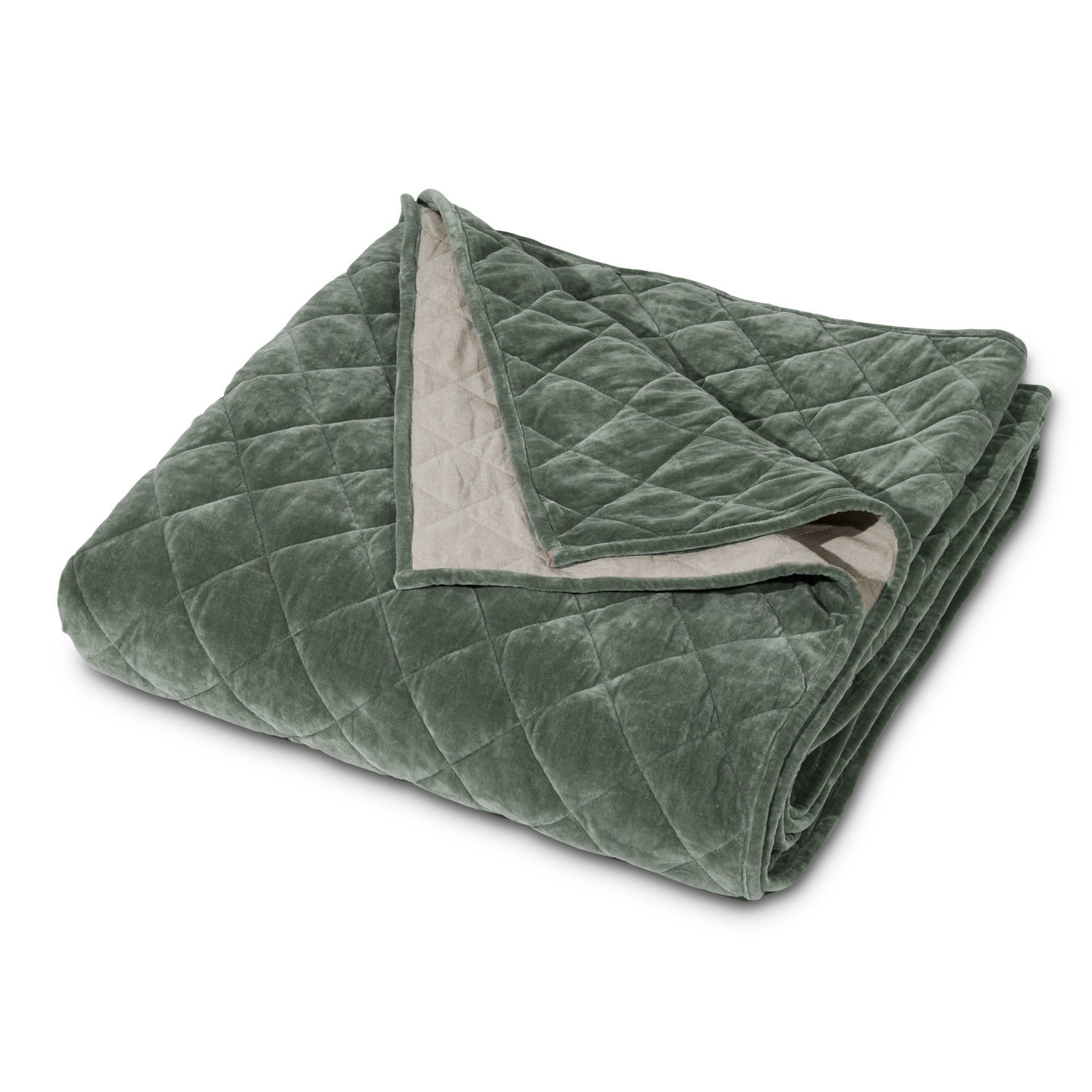 verde Coperta trapuntata verde in materiale morbido, ideale per comfort e decorazione casa