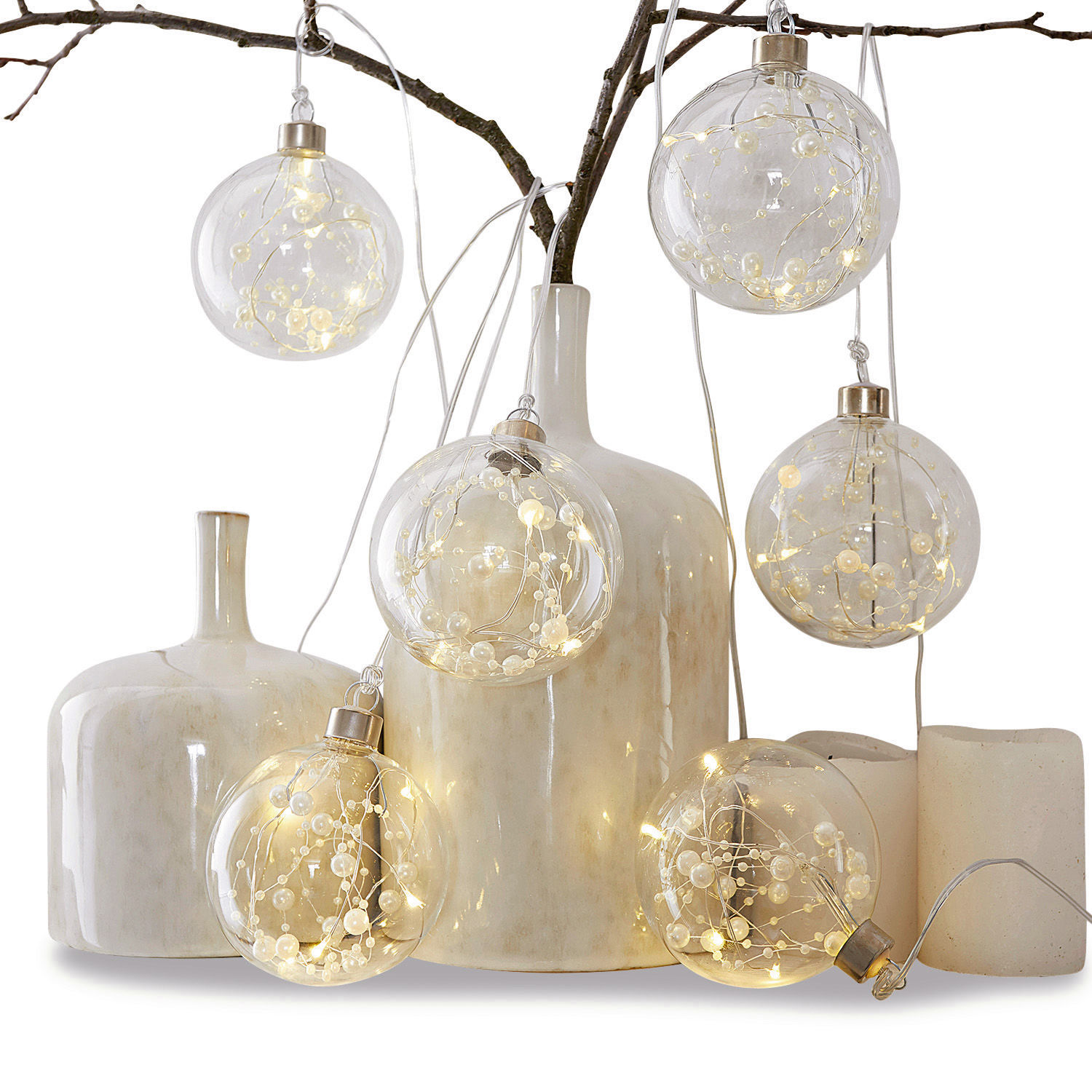 Set di 6 decorazioni natalizie Gisella