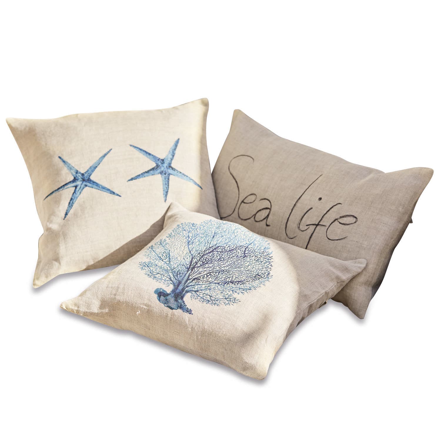 Set di 3 copricuscini Sea life