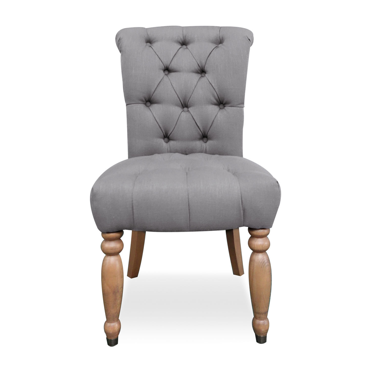 blu grigio Sedia Claville grigia imbottita con gambe in legno, mobile elegante per soggiorno e sala da pranzo