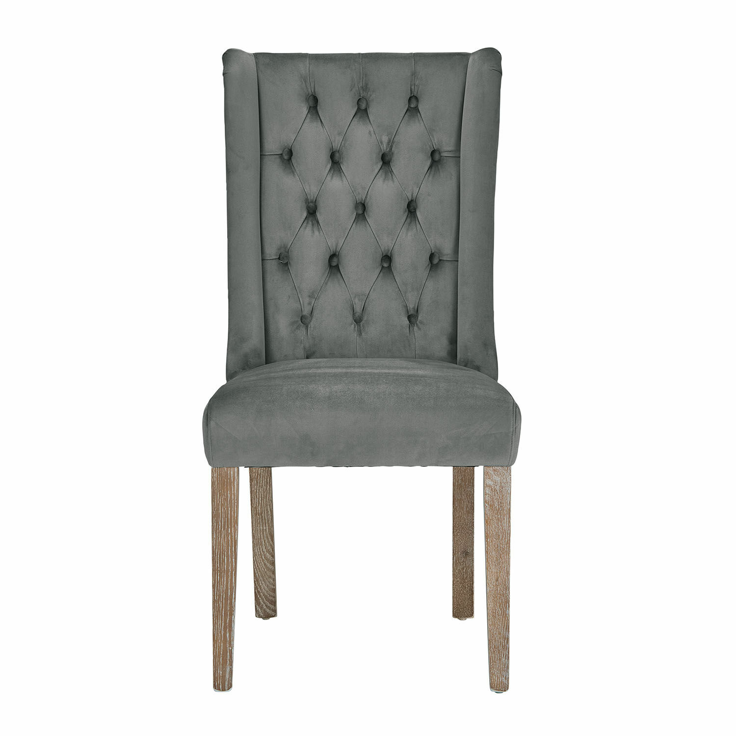 grigio scuro Sedia Sudbury in velluto grigio scuro con gambe in legno, mobile elegante per soggiorno