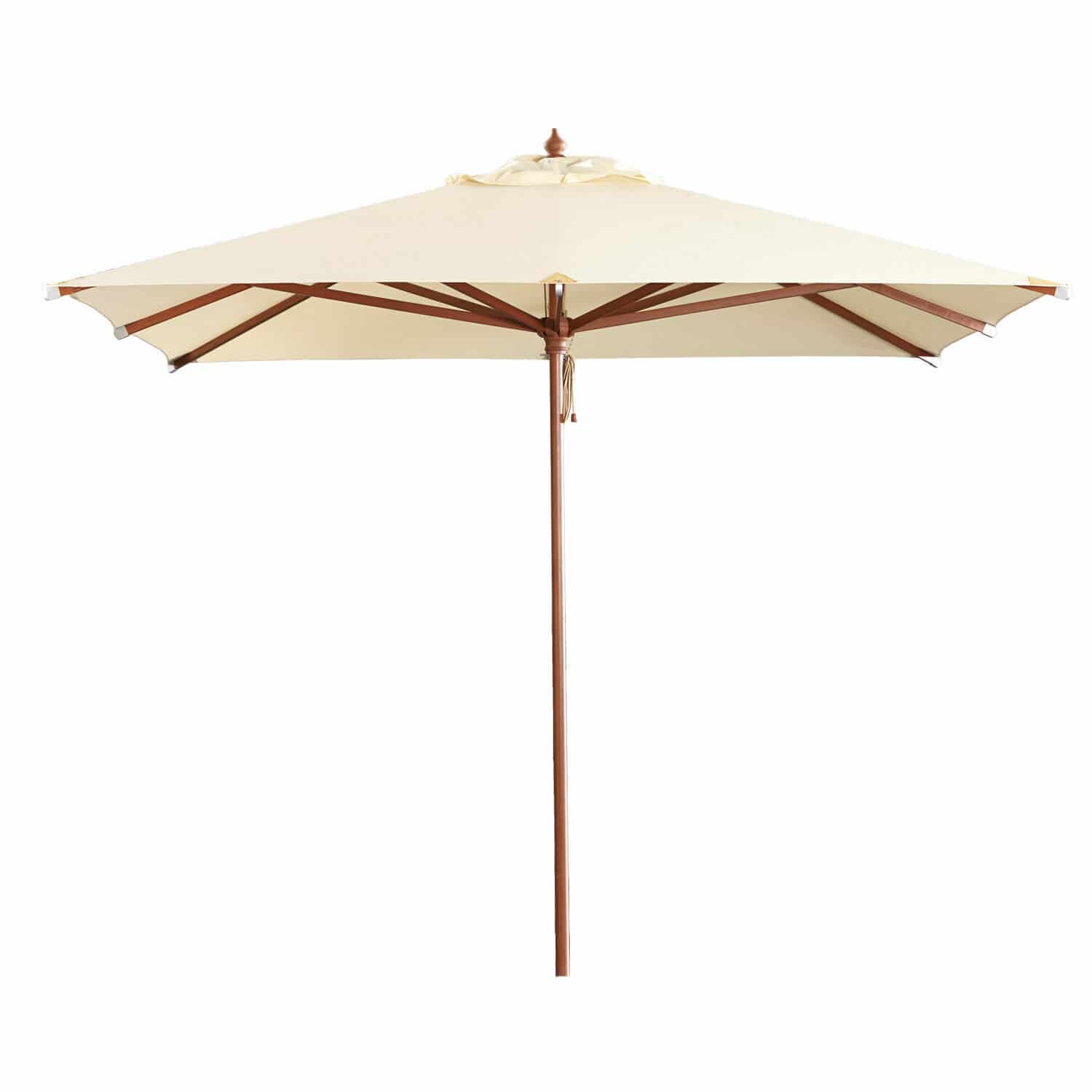 champagne Grande ombrellone da giardino Barnet champagne con struttura in legno, ideale per terrazza