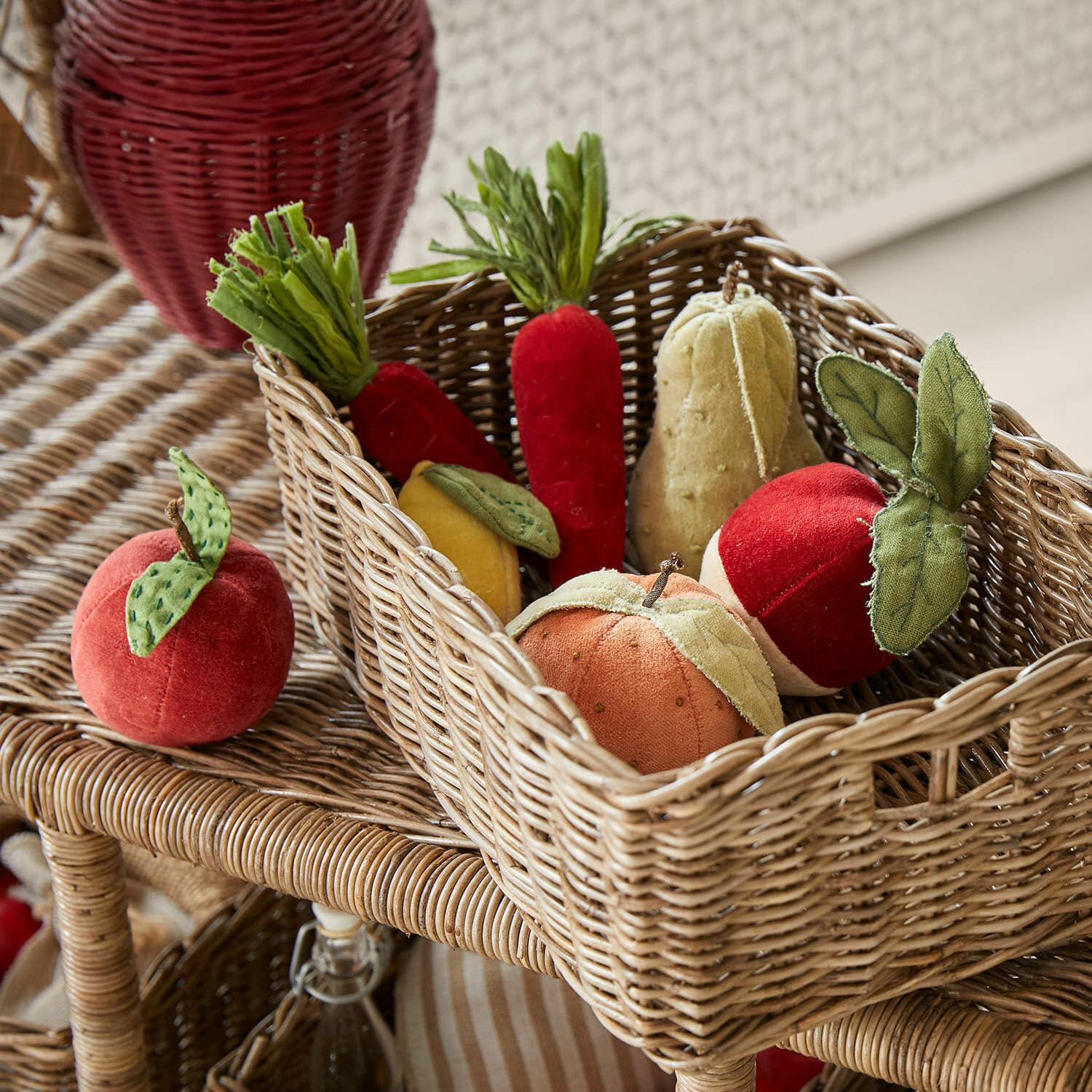 Set di 7 frutti e ortaggi di stoffa Mivola