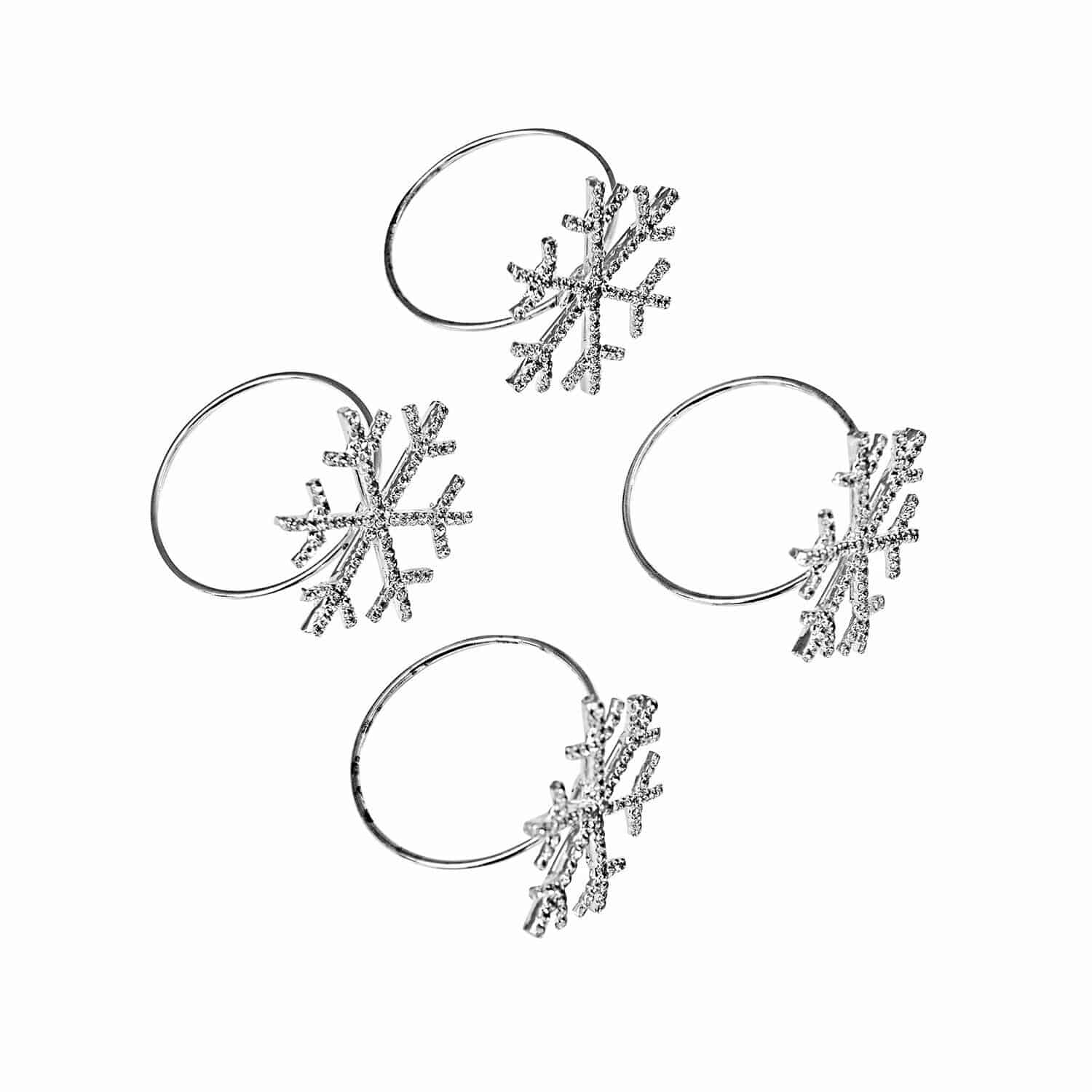 Set di 4 portatovaglioli ad anello Noel