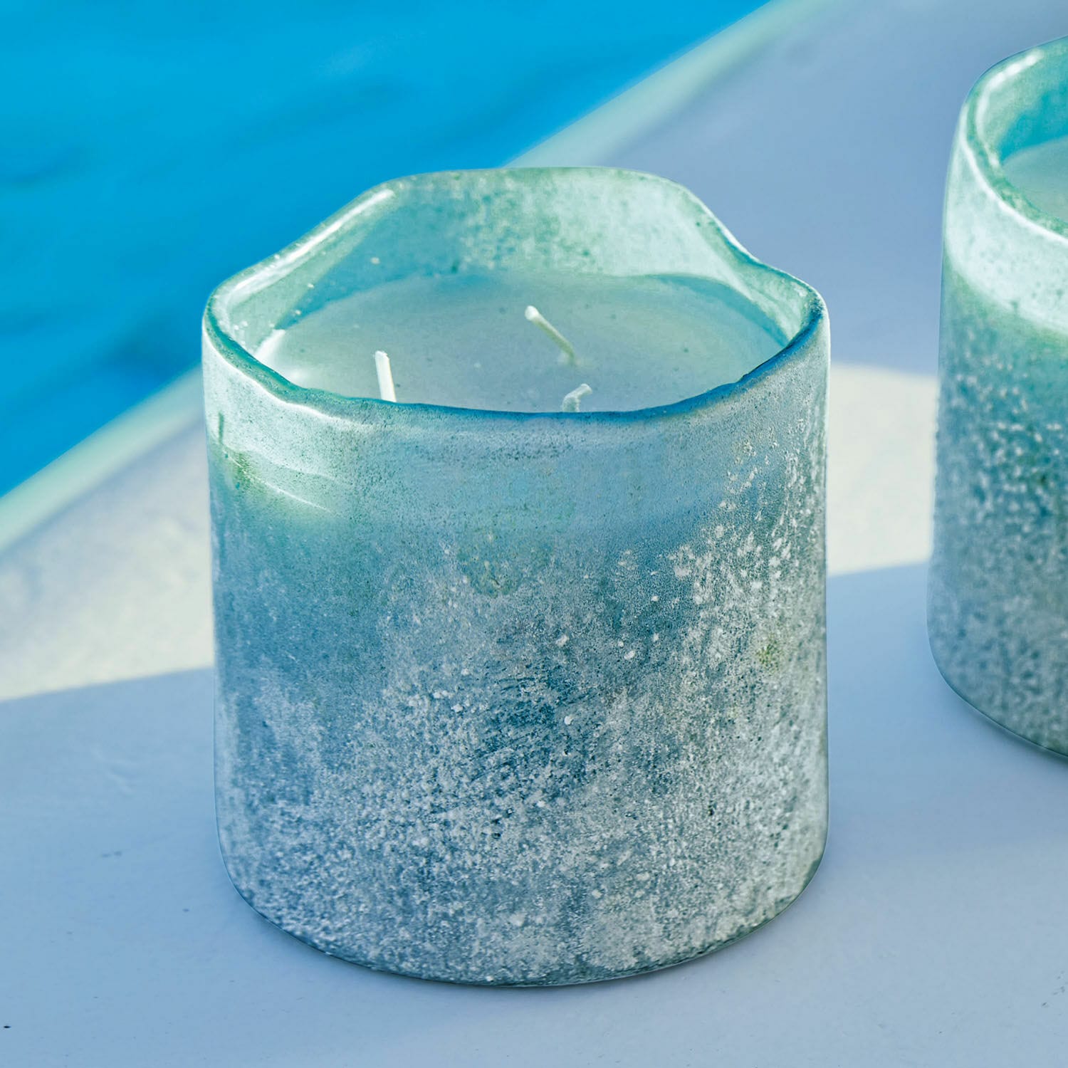 Coppia di portacandele con candele Caladia