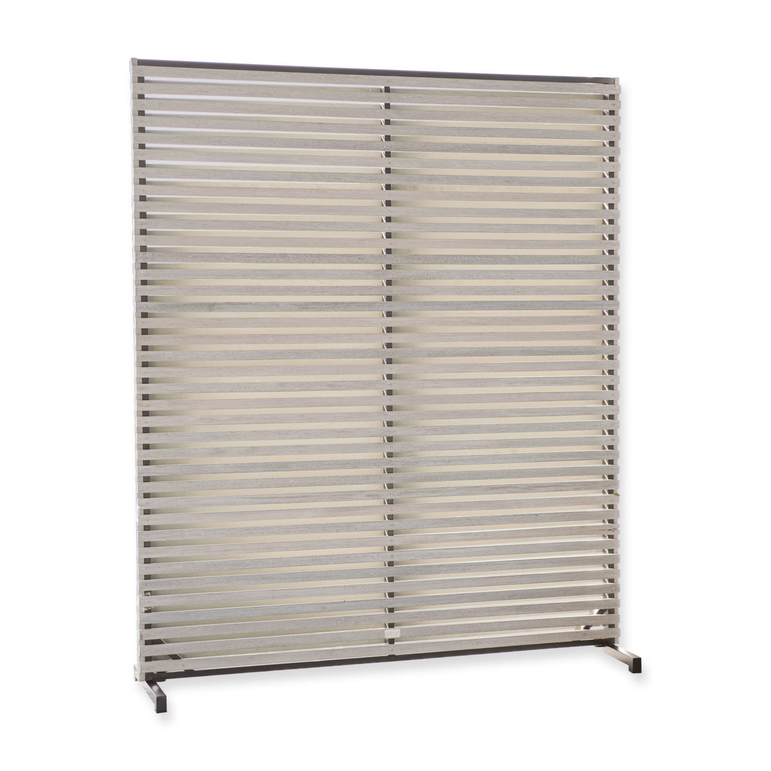 grigio Paravento Derby grigio con listelli di legno orizzontali per decorazione e divisione spazi