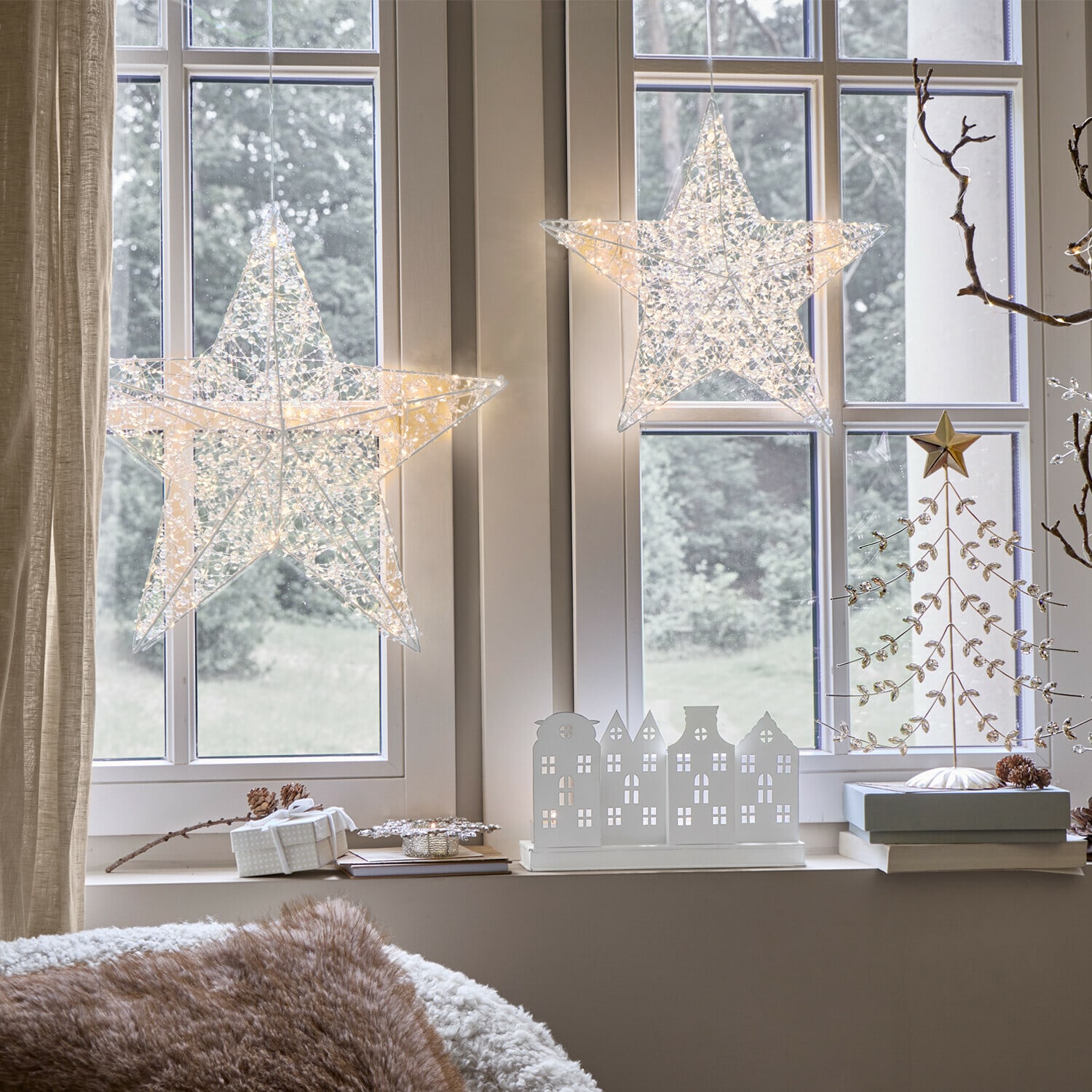Coppia di stelle a LED Brightens