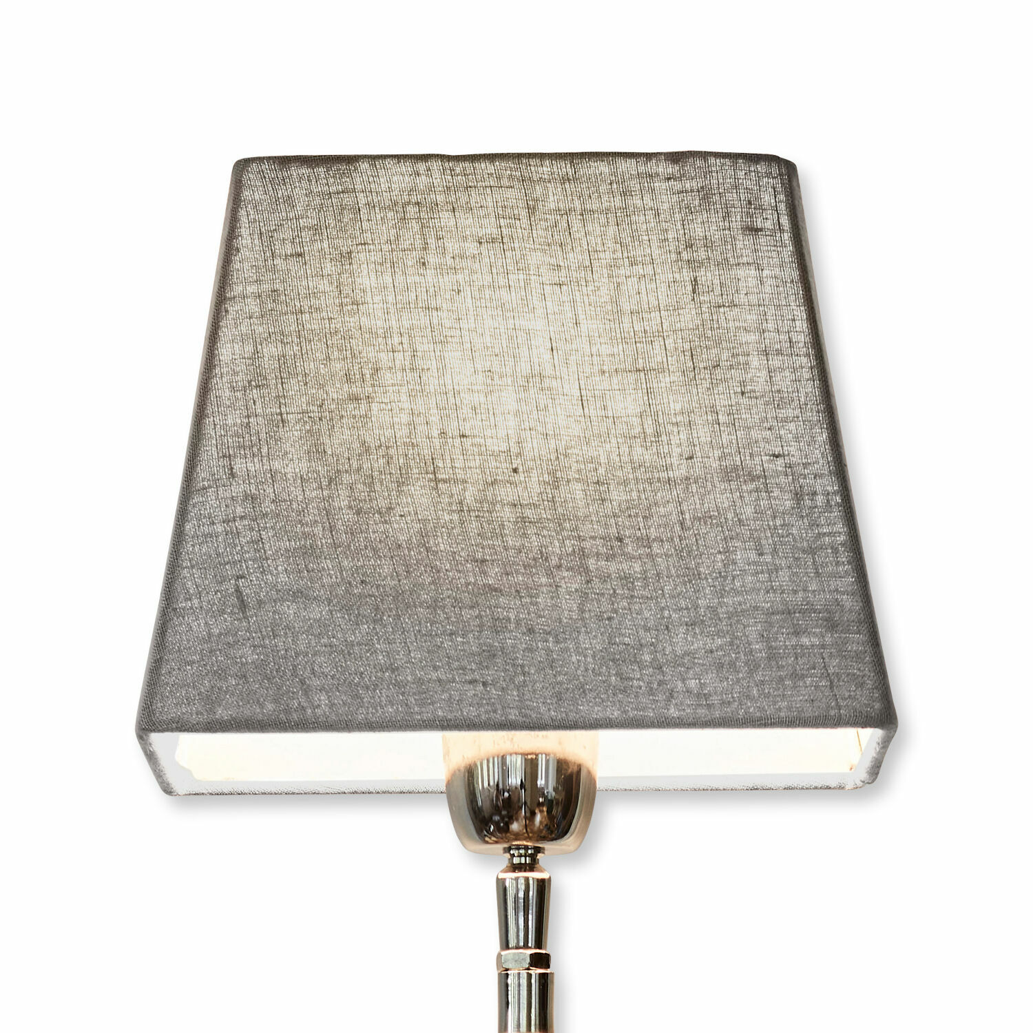 Paralume Linderas Lampada da tavolo con base in metallo e paralume in tessuto grigio, design moderno per illuminazione