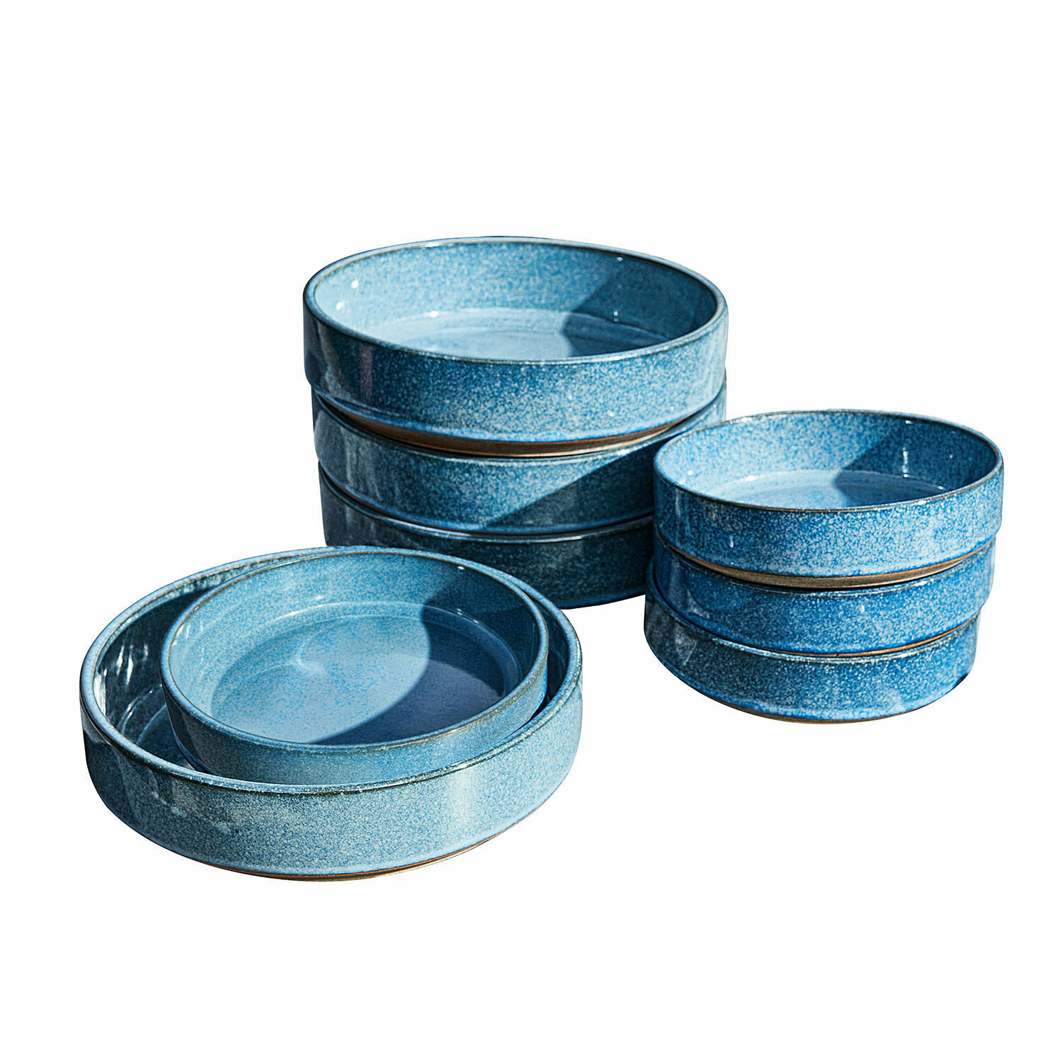 Set di 8 piatti Darney Set di ciotole in ceramica blu di varie dimensioni per servire e decorare