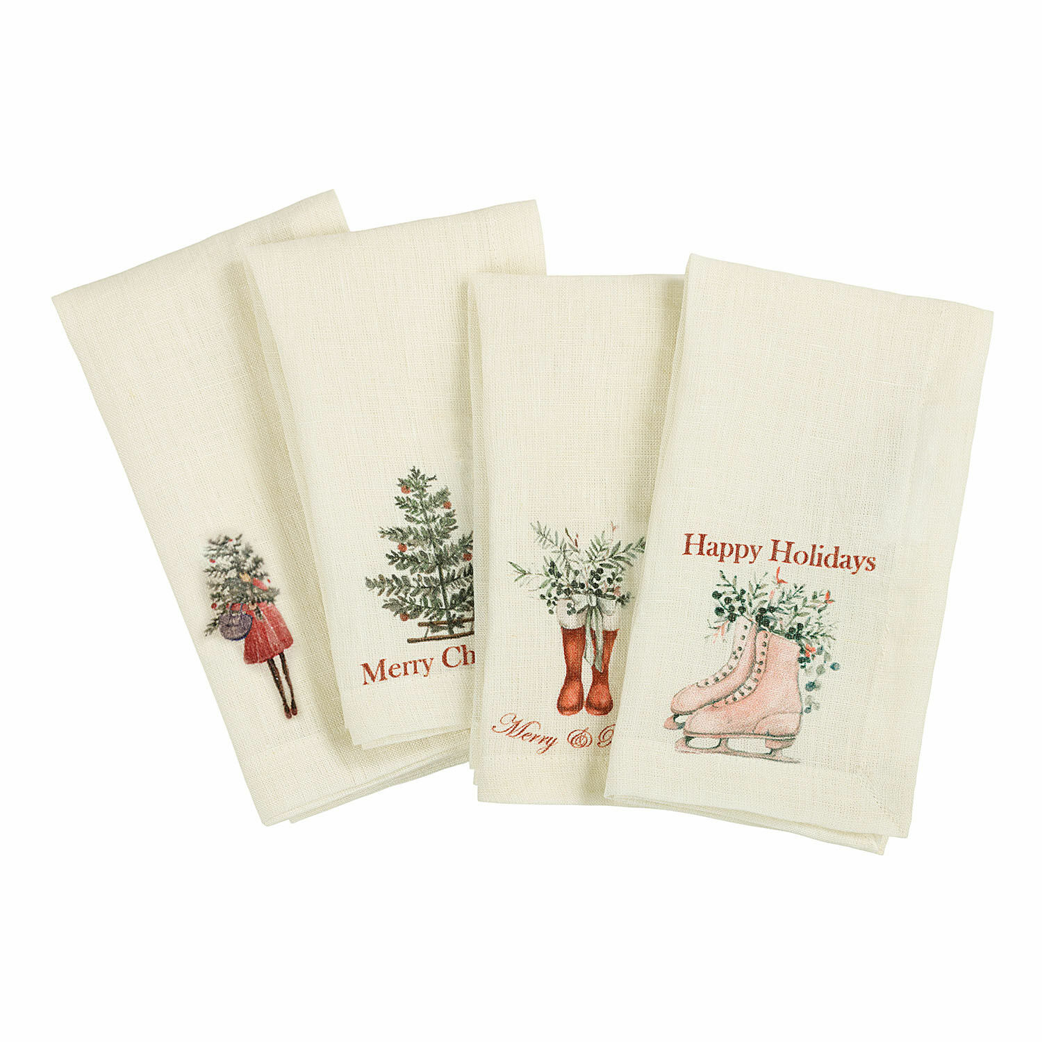 Set di 4 tovaglioli Merry & Bright
