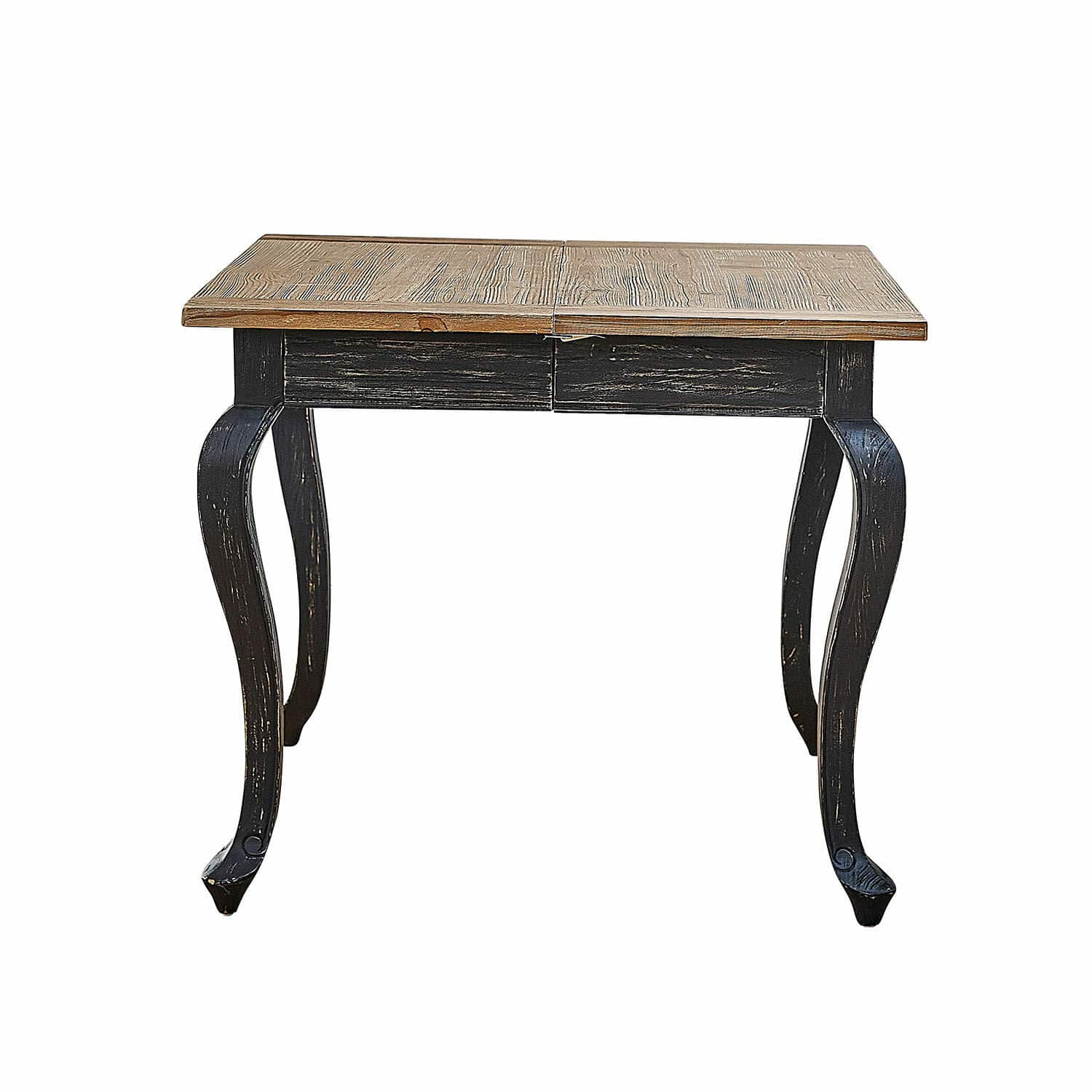 nero/marrone Tavolo Plaish in legno nero e marrone con gambe curve per interni vintage