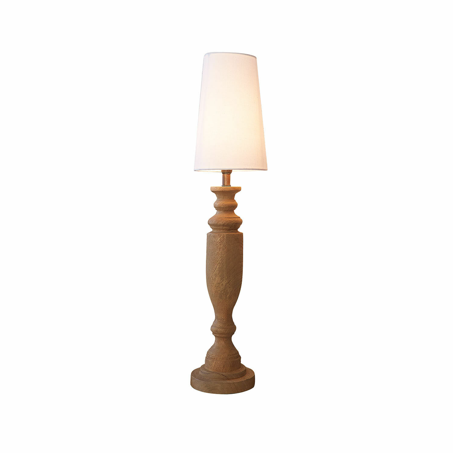 Lampada da tavolo Ambrevaux Lampada da tavolo con base in legno e paralume bianco, illuminazione decorativa per soggiorno