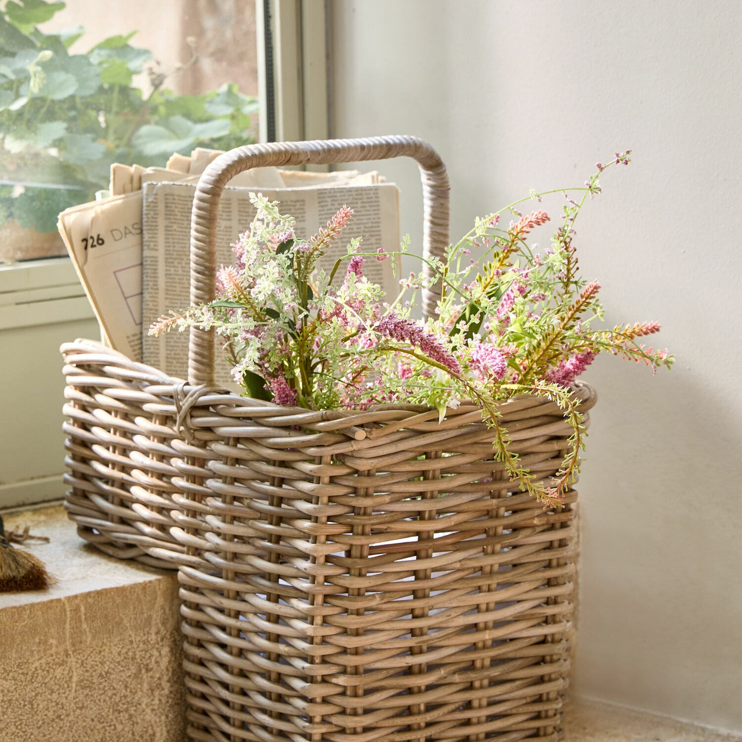 Coppia di mazzi di fiori decorativi Oiselette