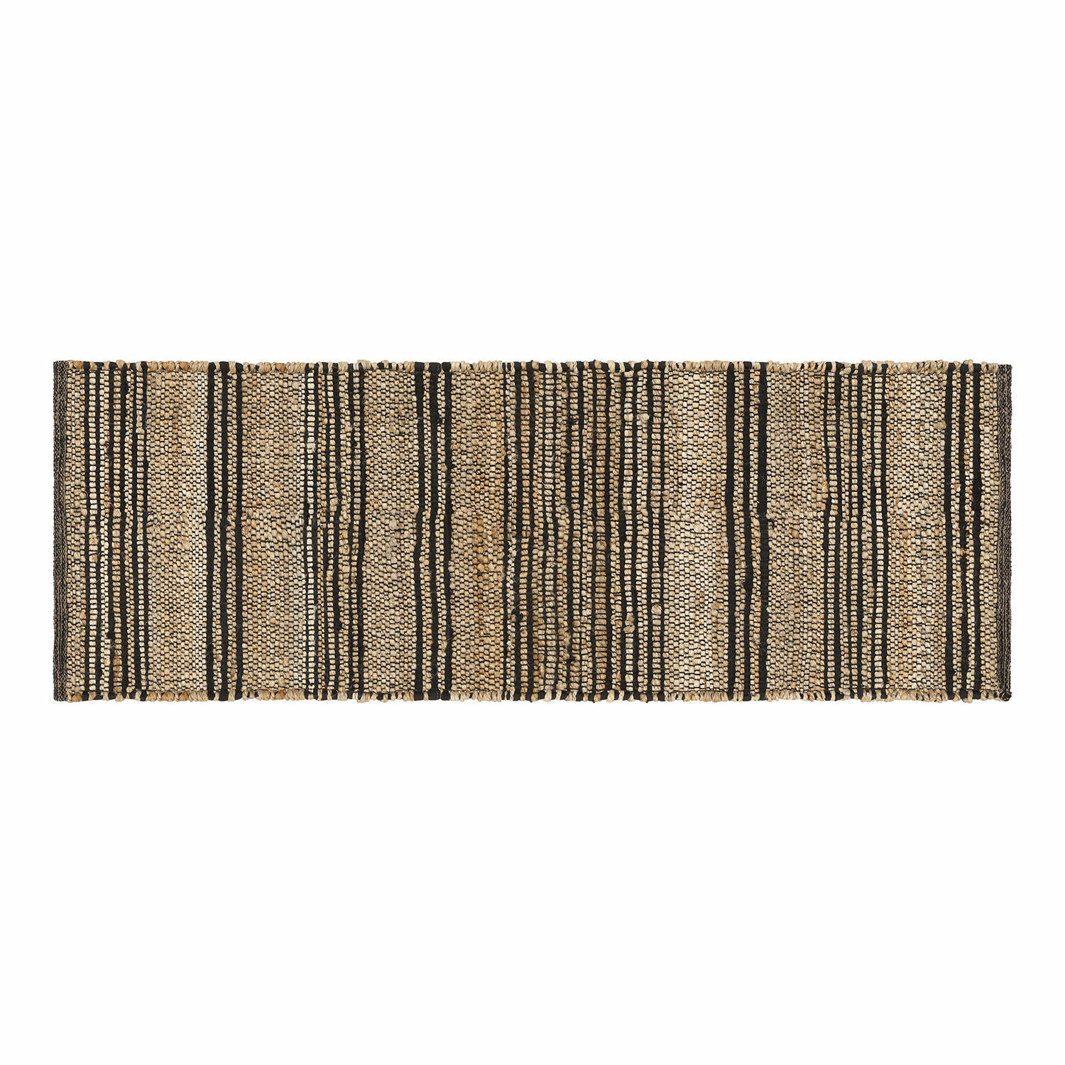 Passatoia Lantenot Tappeto in juta beige con righe nere, materiale naturale, decorazione per pavimenti