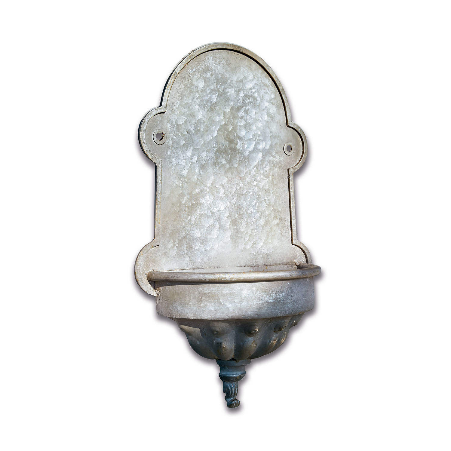 Fontana portavasi Millieur Fontana da parete in metallo grigio con forma decorativa e stile antico per giardino esterno