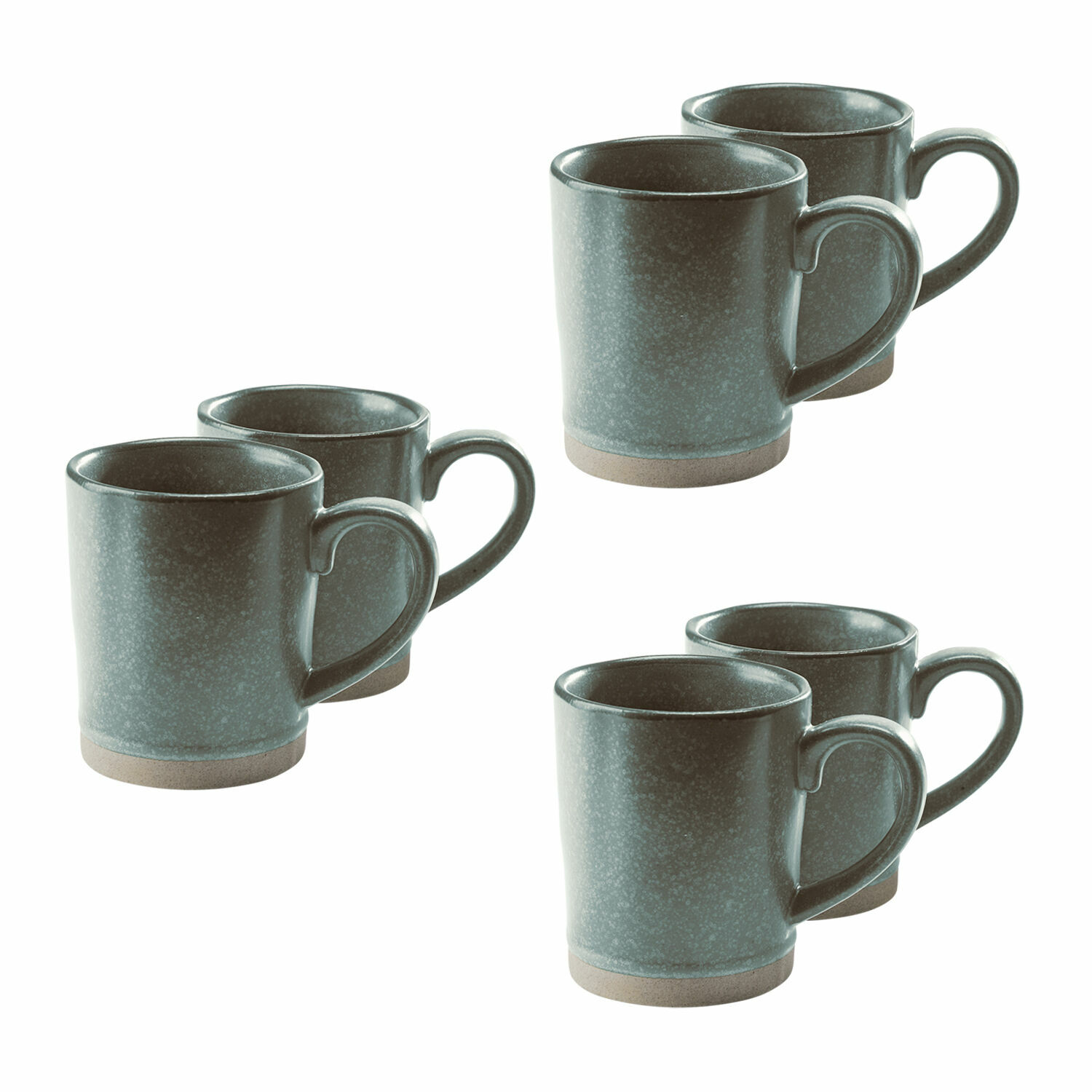 turchese/marrone Set da 6 tazze in ceramica Biarritz turchese e marrone per caffè e tè